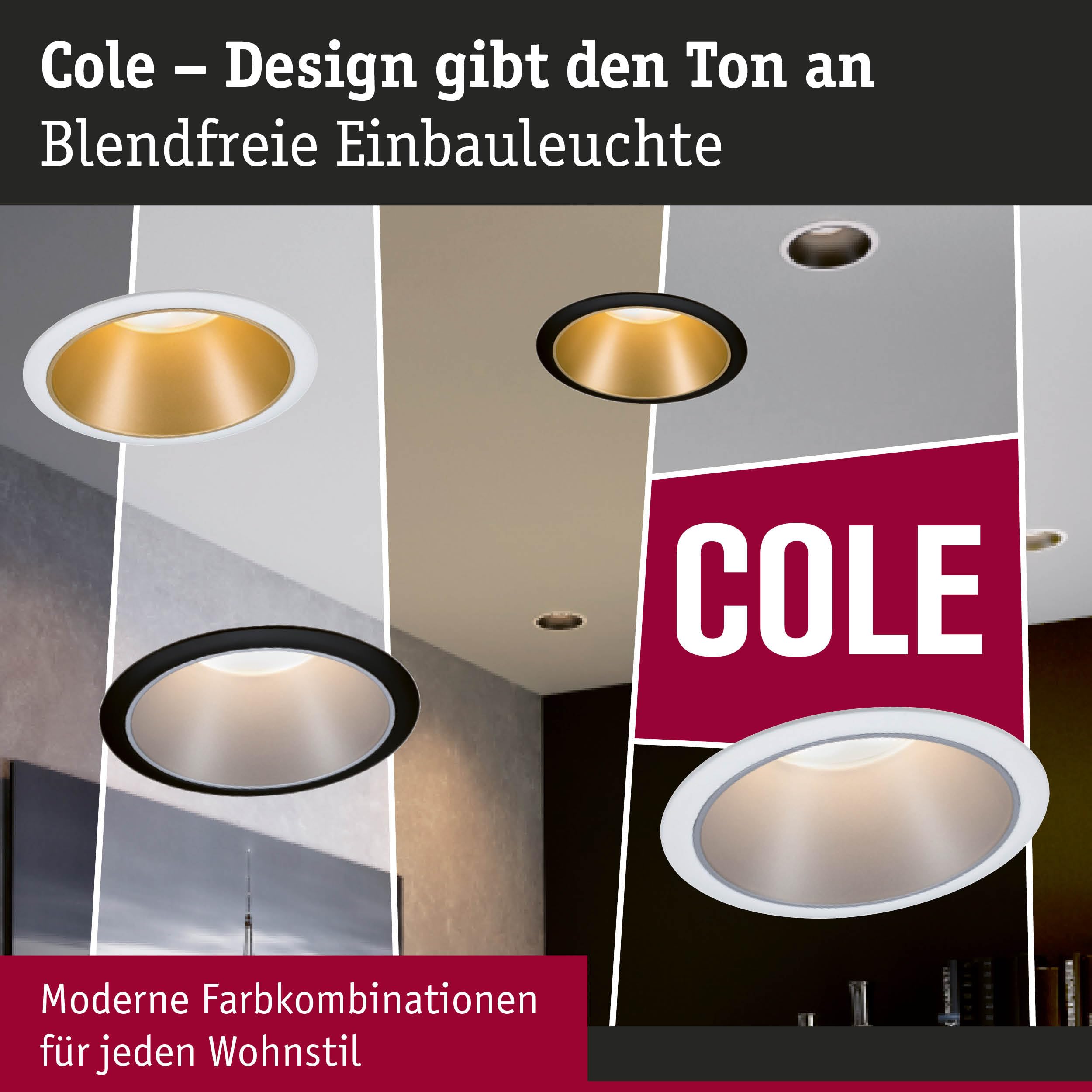 Paulmann Cole 5239 Einbauleuchte 6er-Set Silber IP44