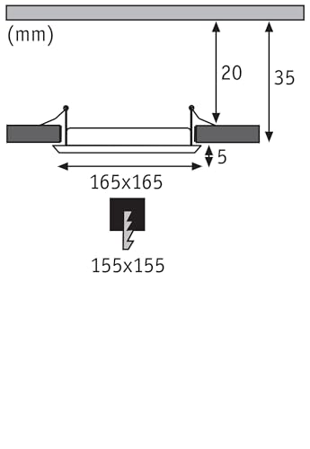 Paulmann 92068 Einbaupanel eckig 12W warmweiß IP44