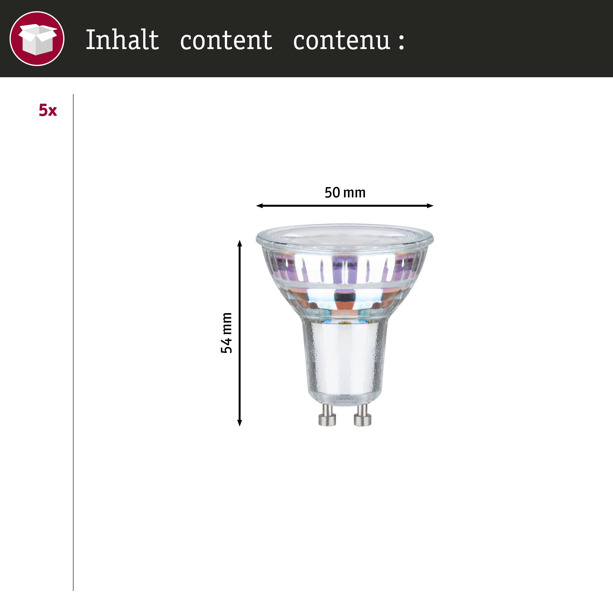 Paulmann 5283 Efficient-Line LED Reflektor GU10 5er warmweiß