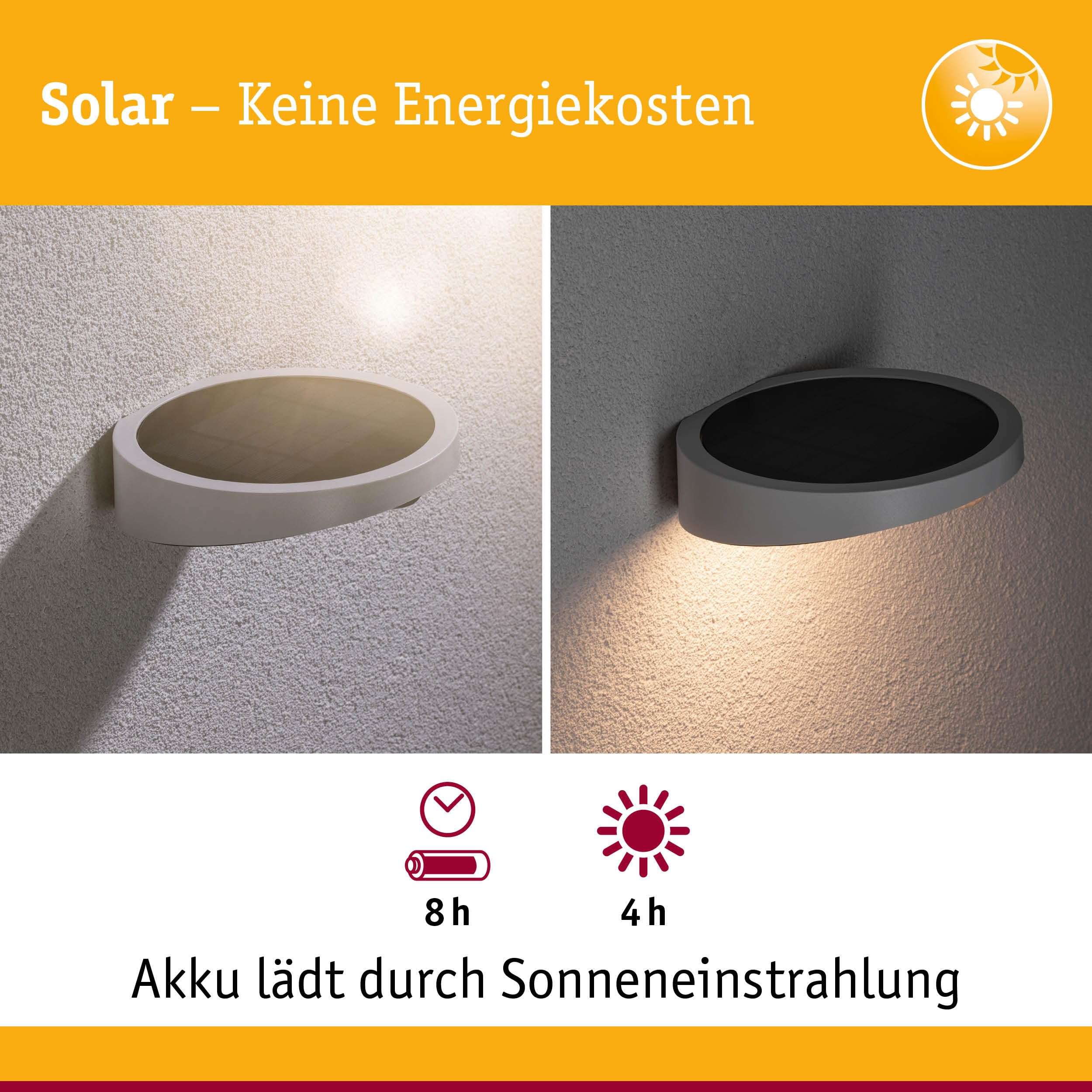 Paulmann Ryse 94247 Solar-Wandleuchte weiß Bewegungsmelder