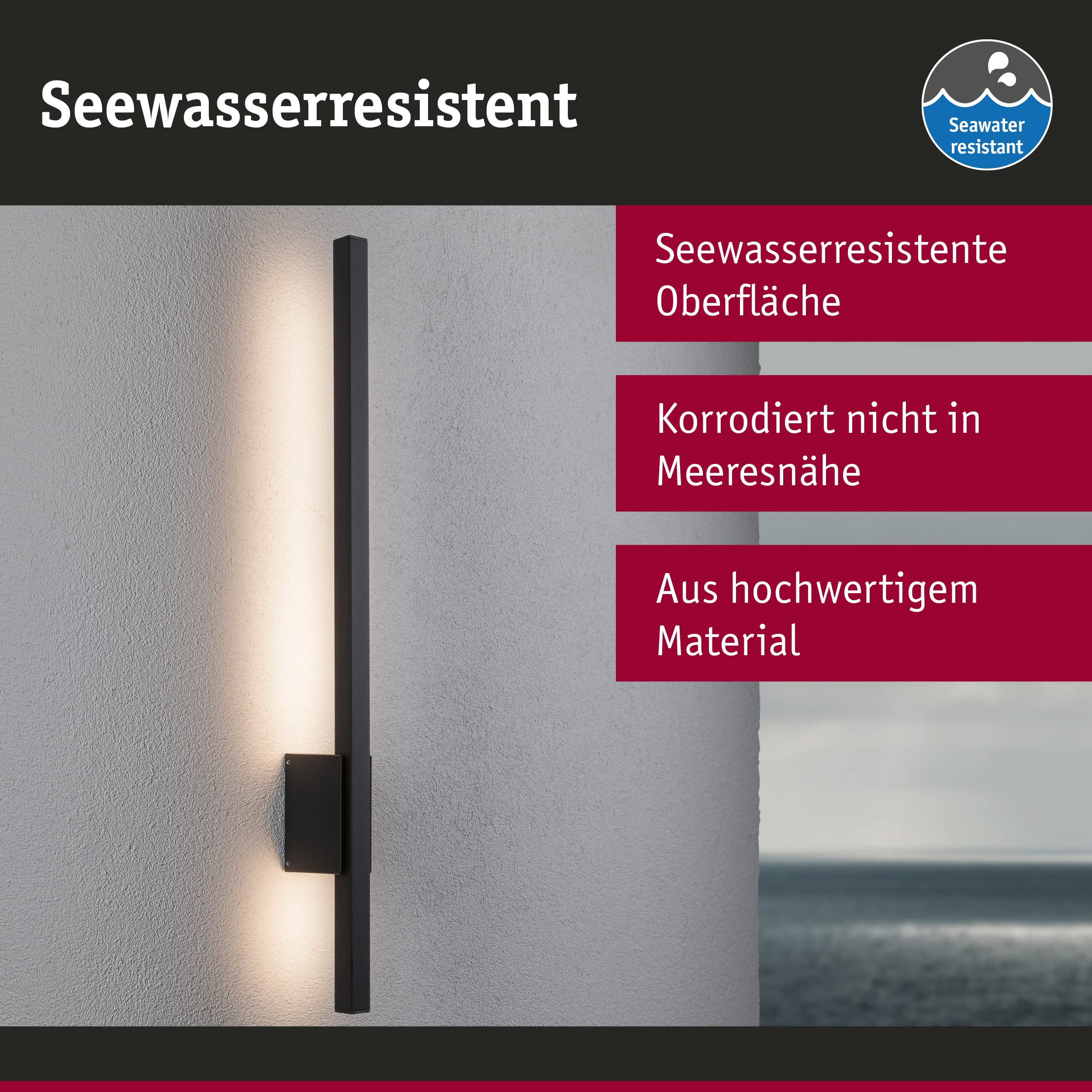 Paulmann Stan 94742 Außenwandleuchte 80cm IP44