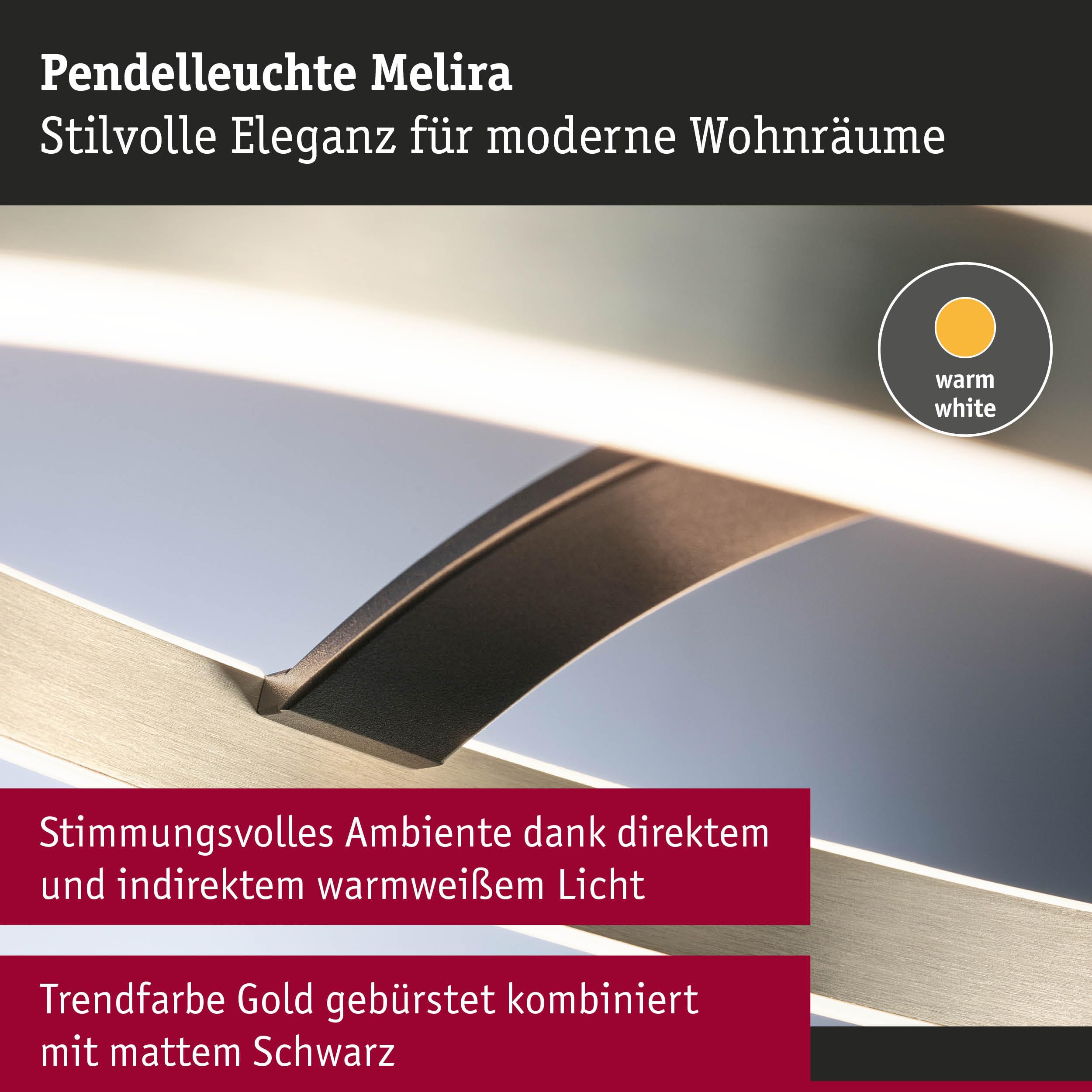 Paulmann Melira 94928 Pendelleuchte Schwarz-Gold 3-Step