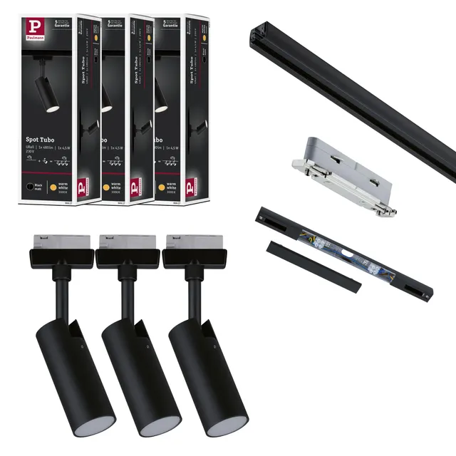 Paulmann URail Tubo 5227 Starterset schwarz 3000K 3er