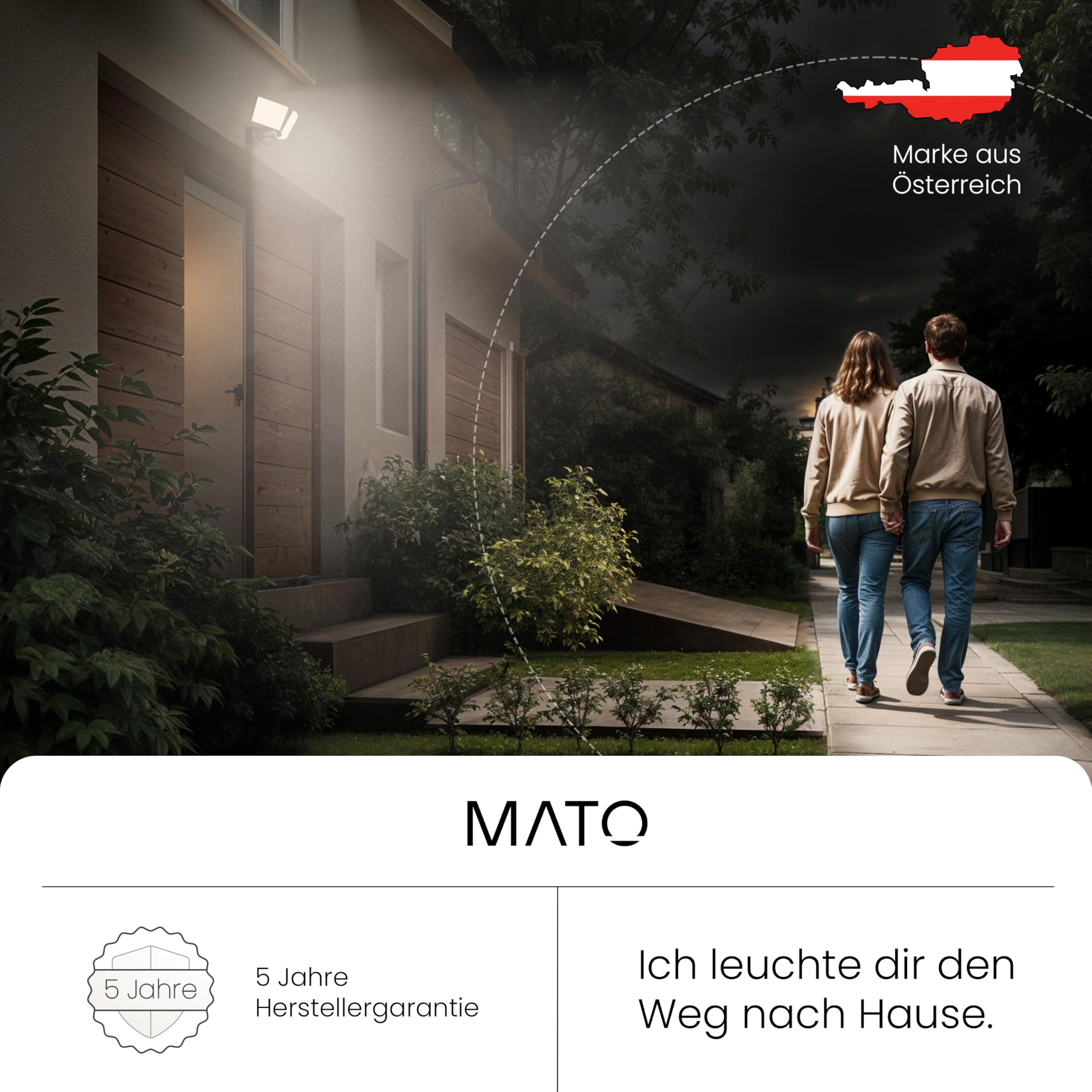 MATO Doppel LED Strahler 40W Außenstrahler Anthrazit 3200 Lumen