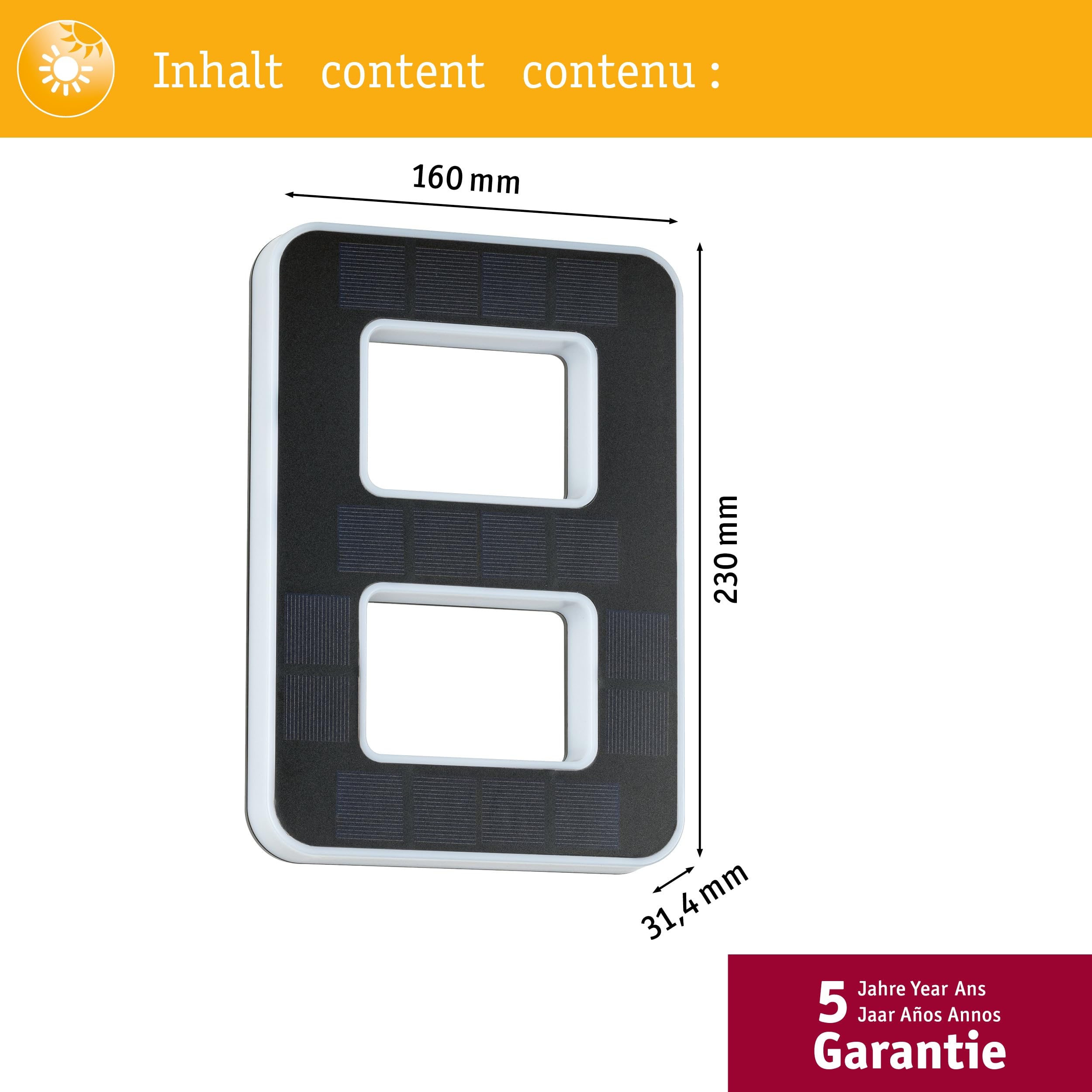 Paulmann 79849 Solar Hausnummer 8 LED Warmweiß