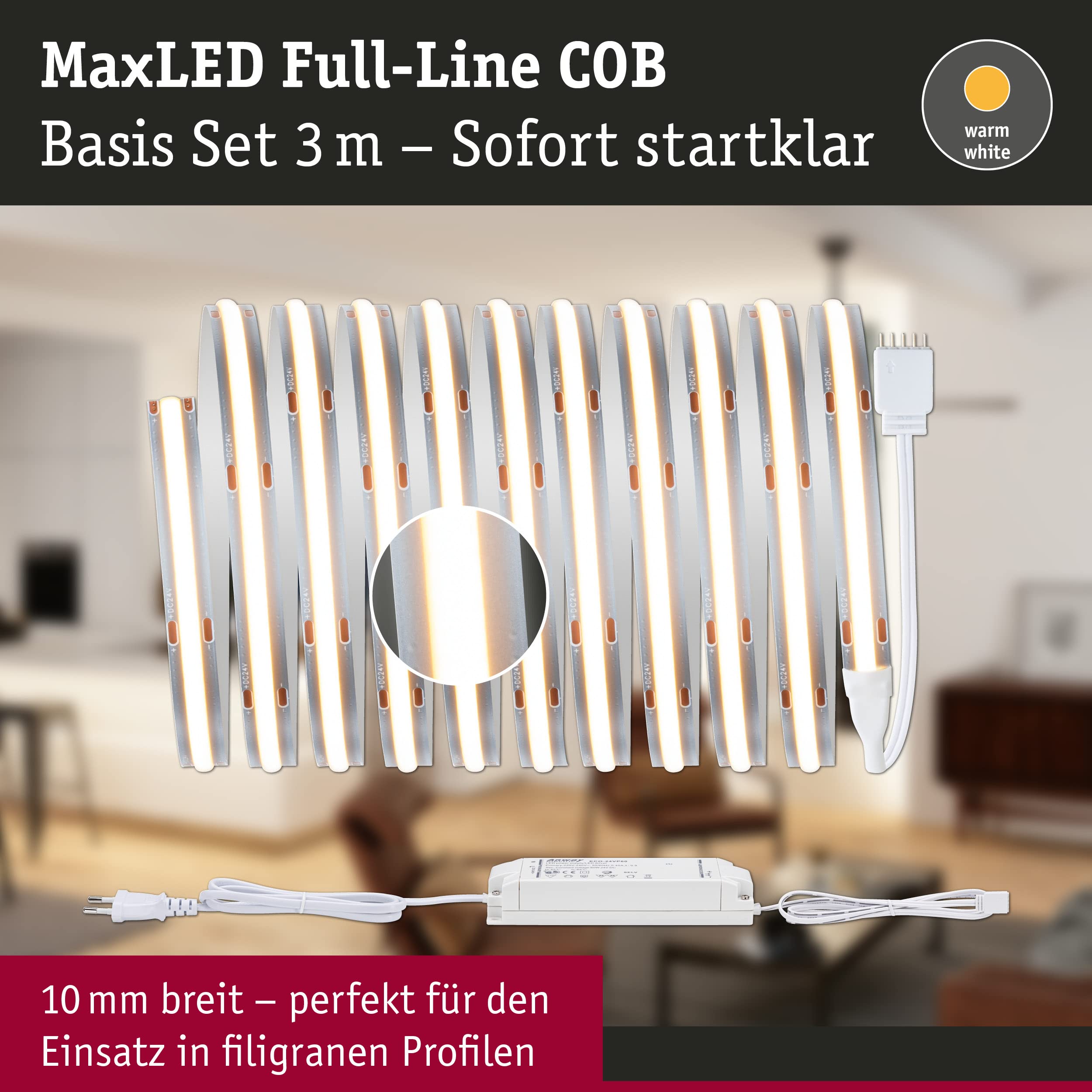 Paulmann MaxLED 71049 LED-Strip 3m Full-Line COB warmweiß