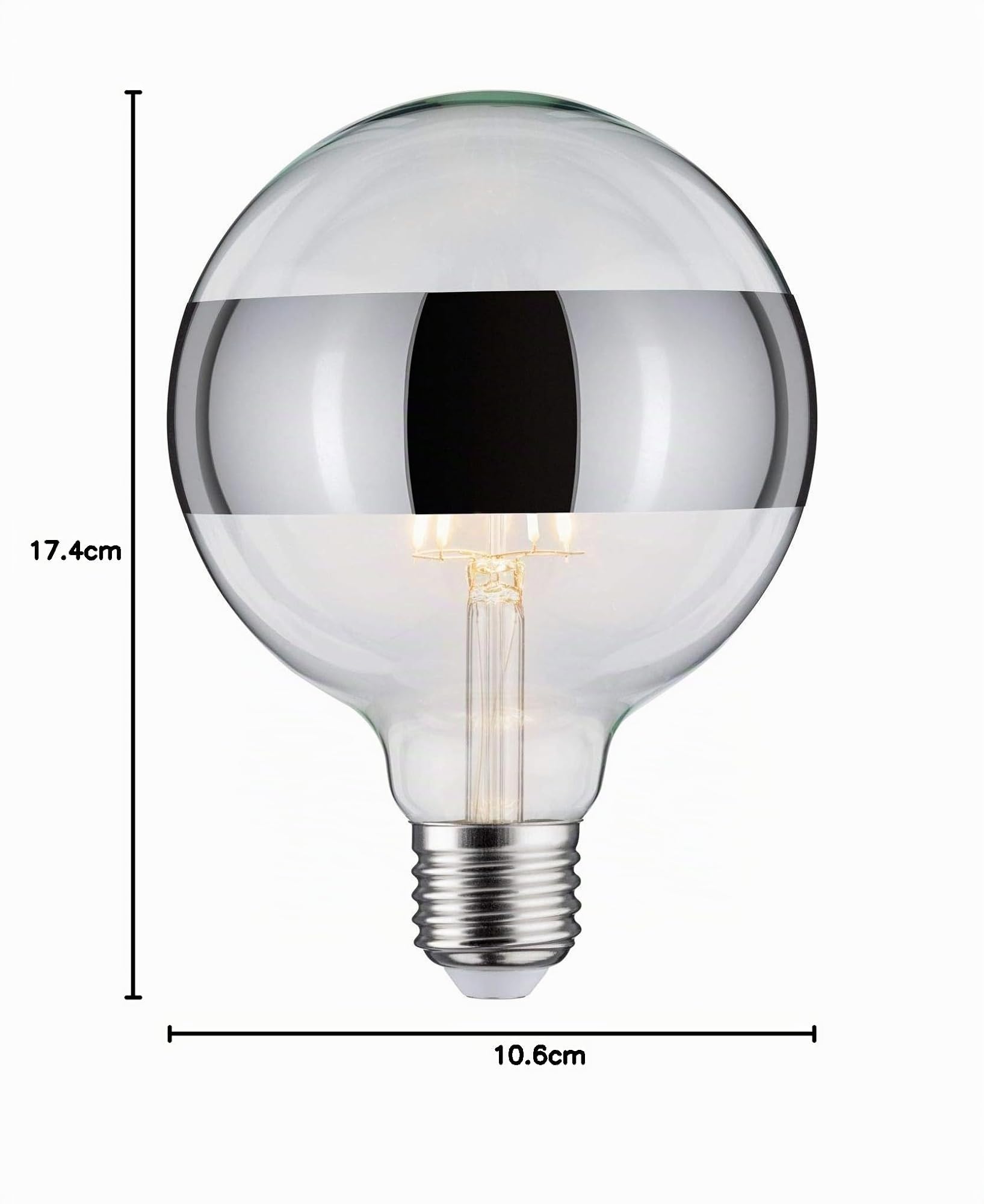 Paulmann 28681 LED G125 Ringspiegel Silber E27 dimmbar