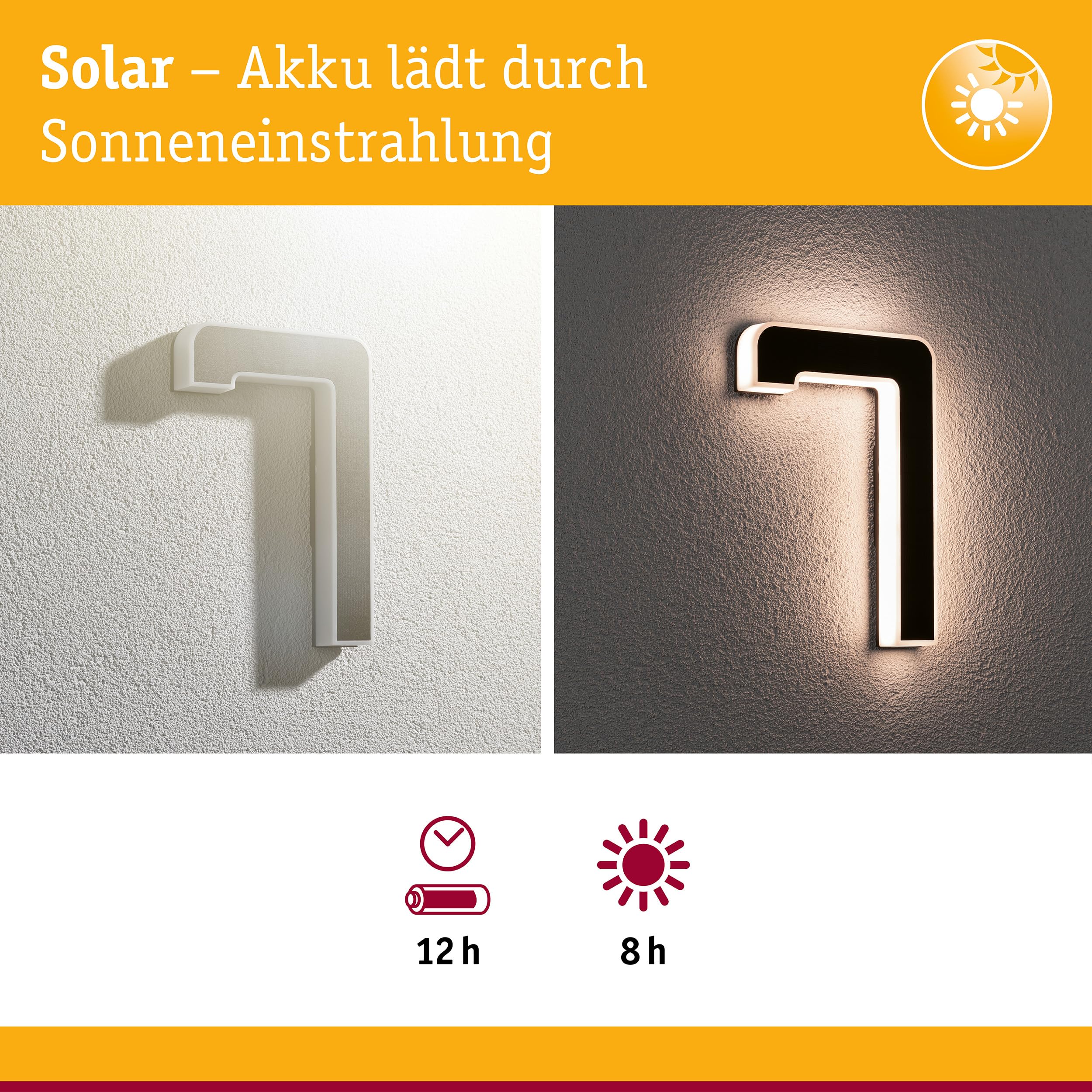 Paulmann Solar 79848 Hausnummer 7 LED warmweiß IP44