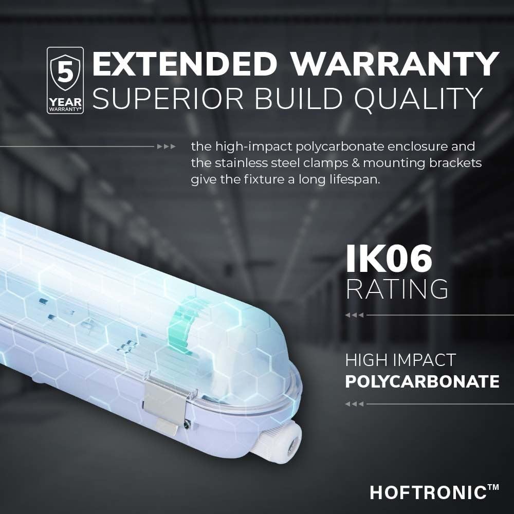 Hoftronic Feuchtraumleuchte 150cm 10x30W warmweiß
