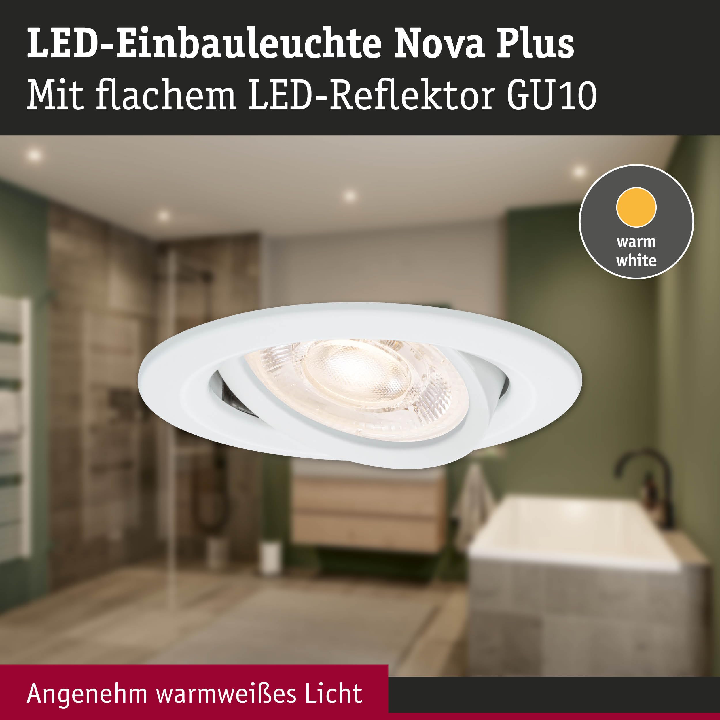 Paulmann Nova Plus GU10 Flat 92414 Einbauleuchte weiß warmweiß