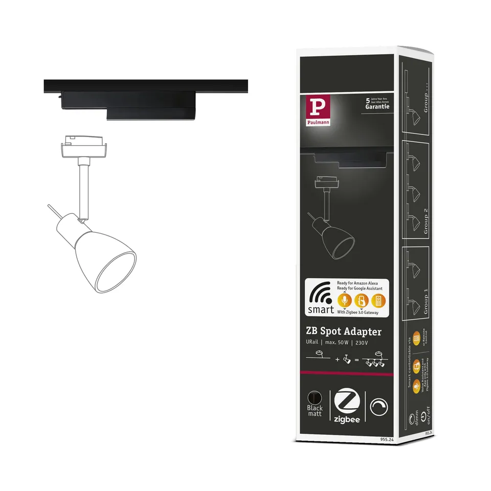 Paulmann URail 95524 Schienenadapter Schwarz Zigbee
