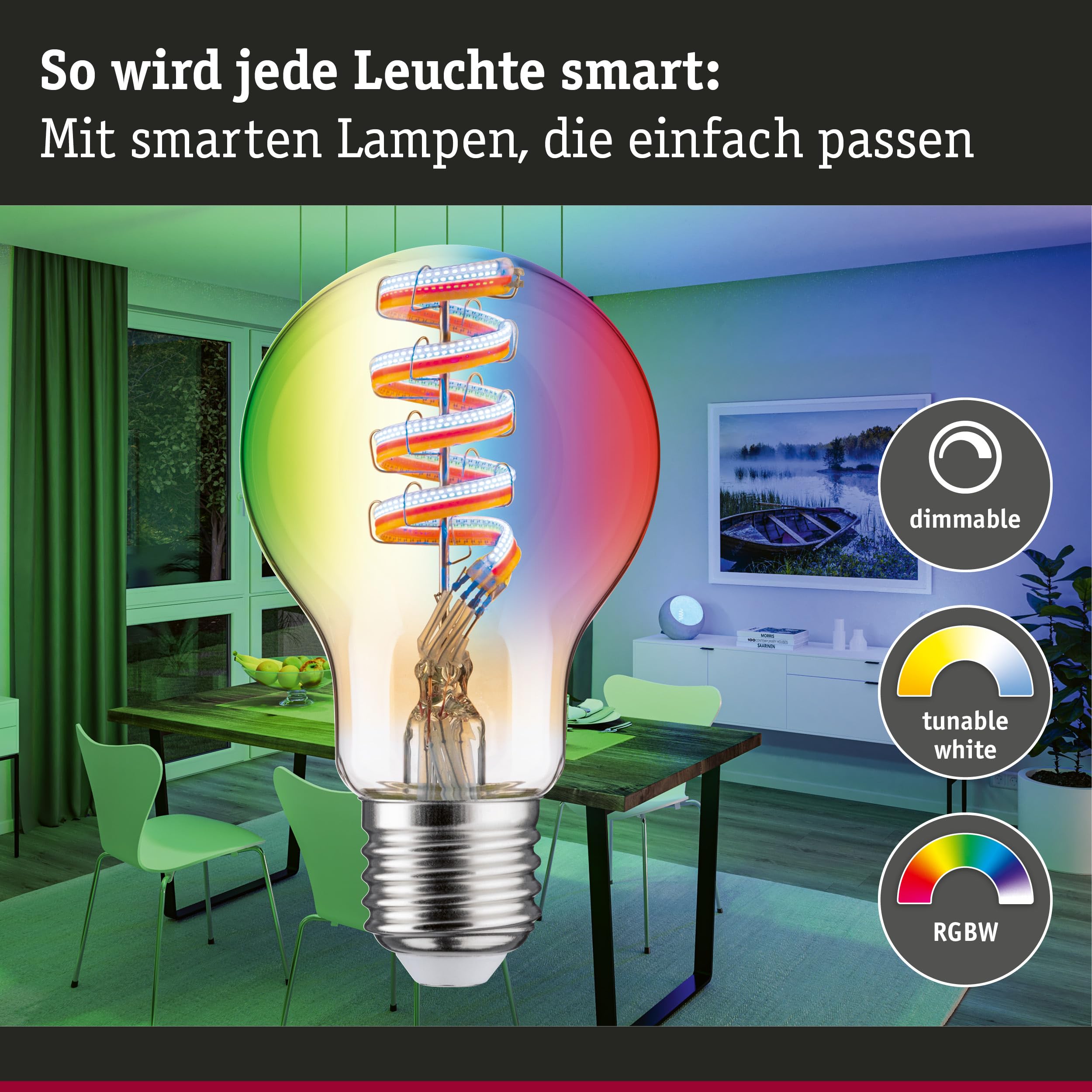 Paulmann Filament 5281 LED Birne E27 5er Set Gold RGBW