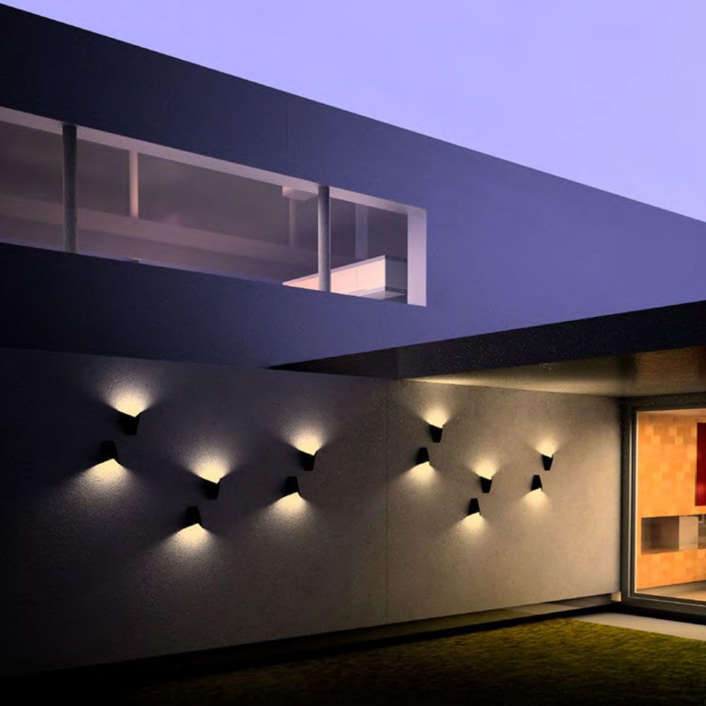 Hoftronic Tria Wandleuchte Uplight Schwarz IP54