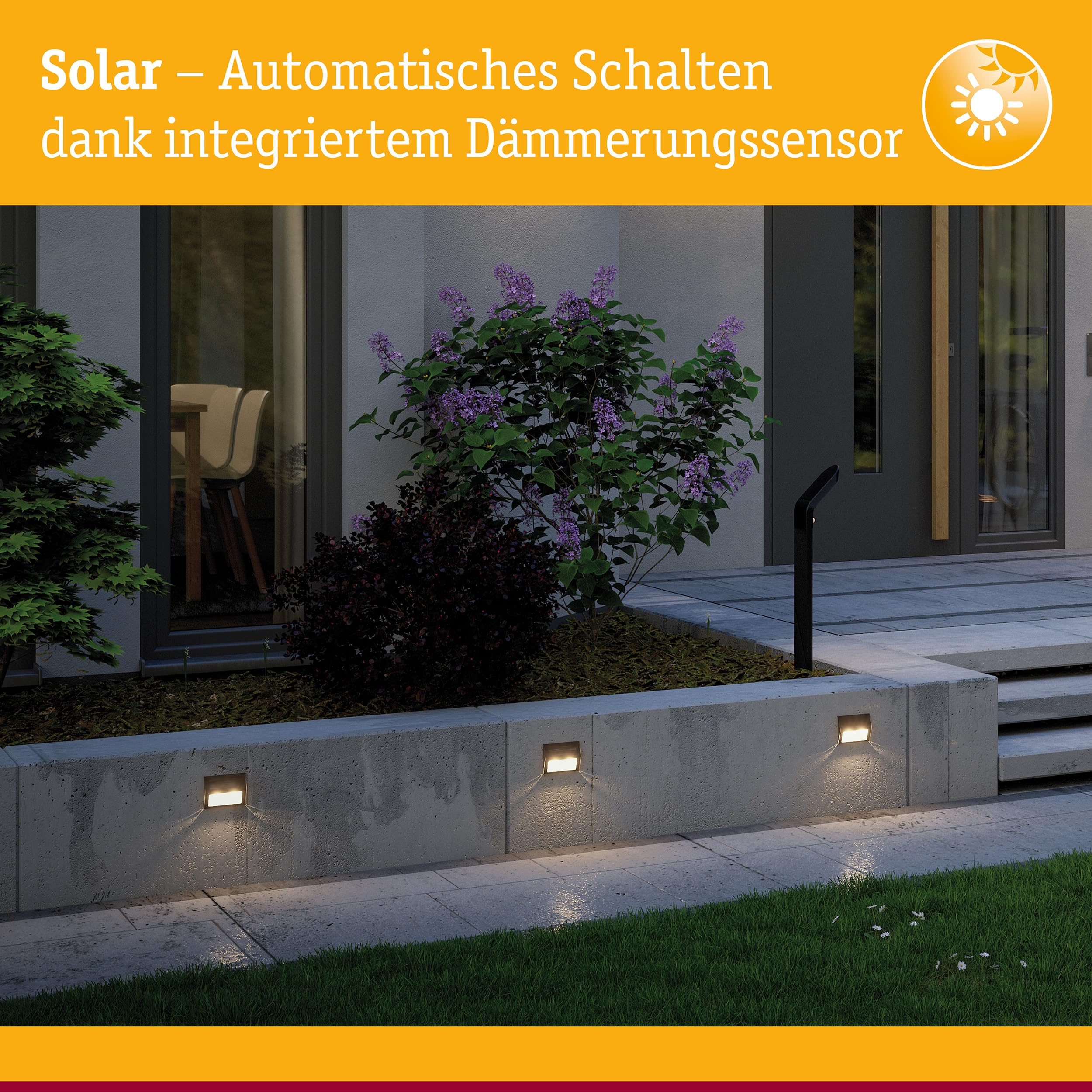 Paulmann 94234 Solar Stufenleuchte Anthrazit Warmweiß IP44