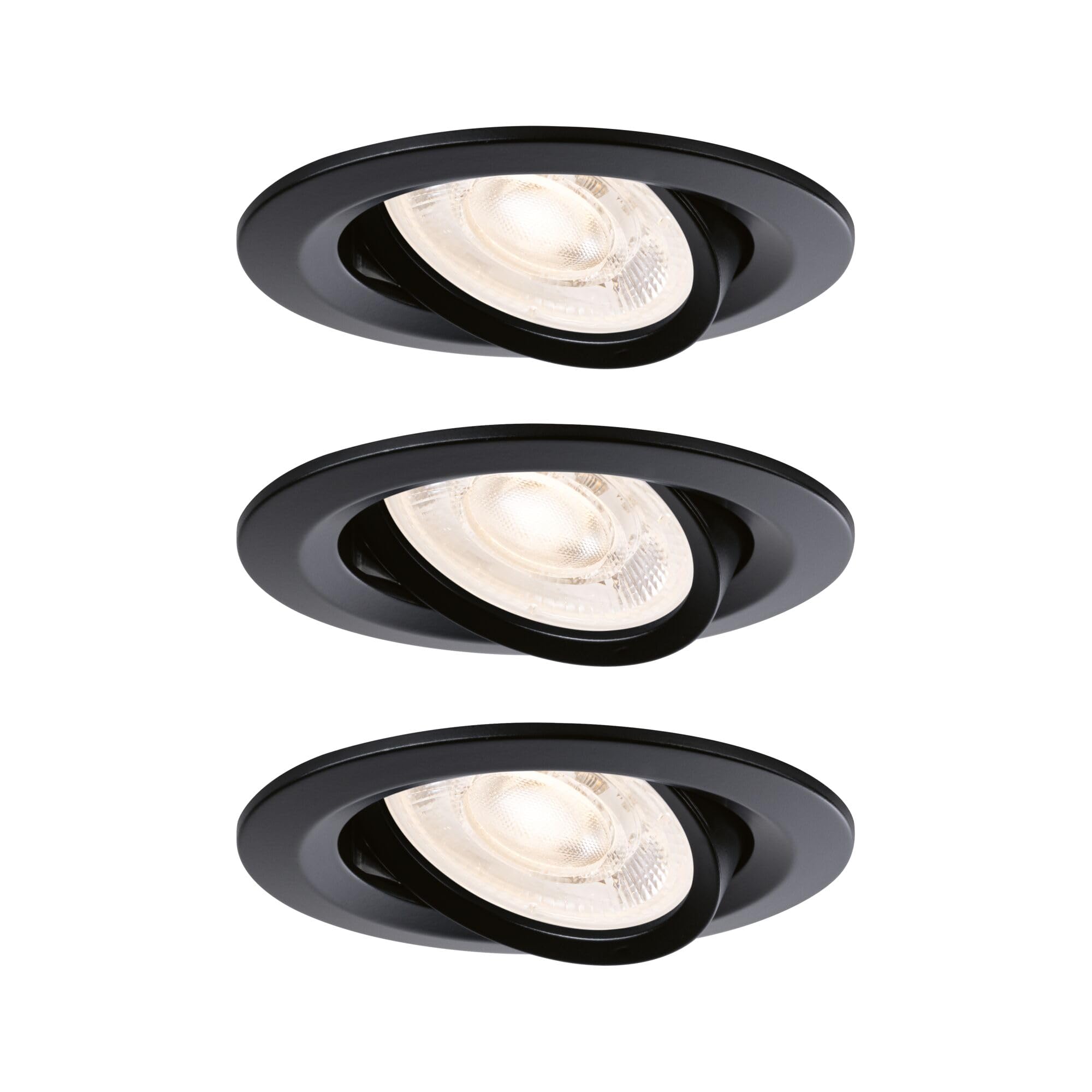 Paulmann Nova GU10 Flat schwenkbar Einbauleuchte 3er Schwarz 2700K
