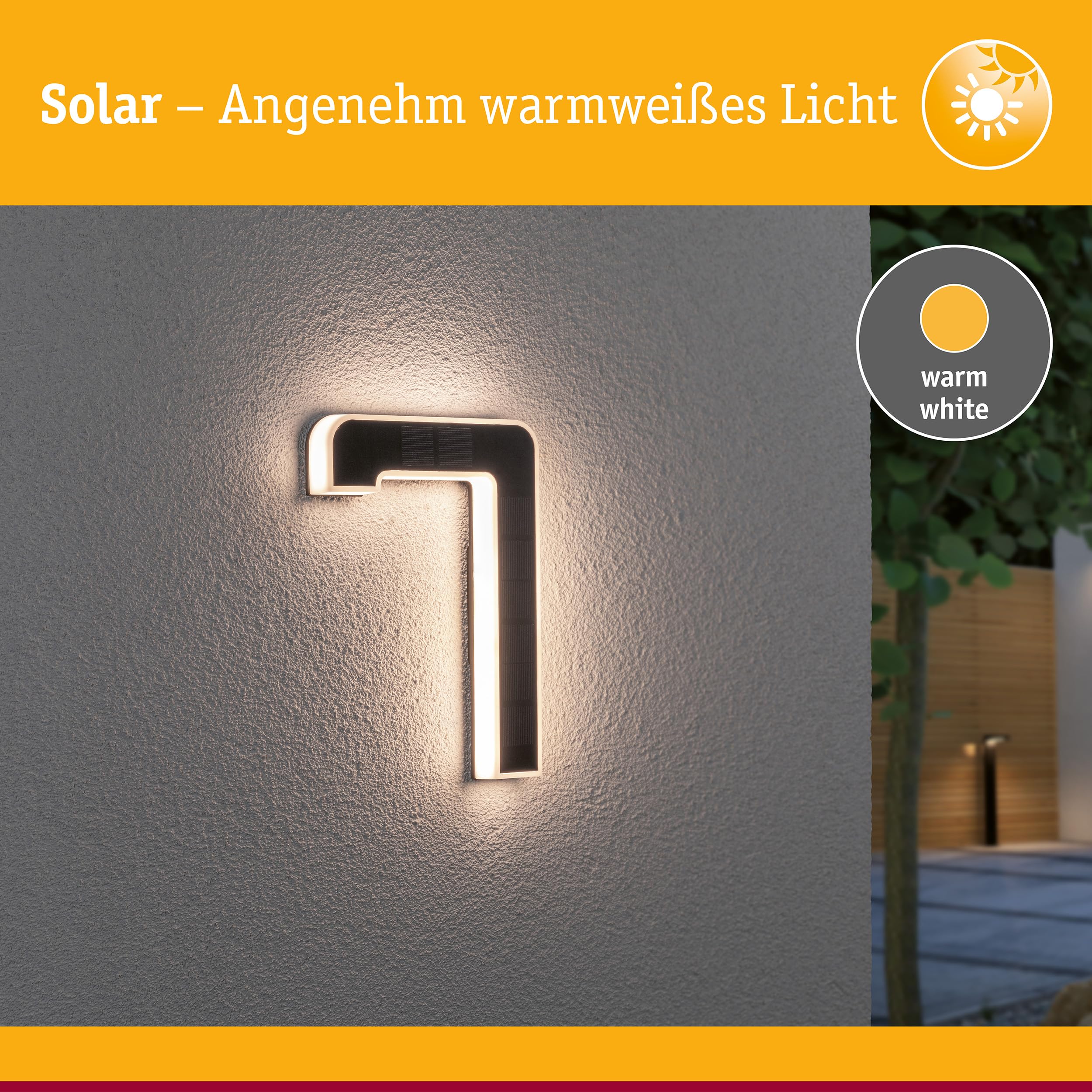Paulmann Solar 79848 Hausnummer 7 LED warmweiß IP44