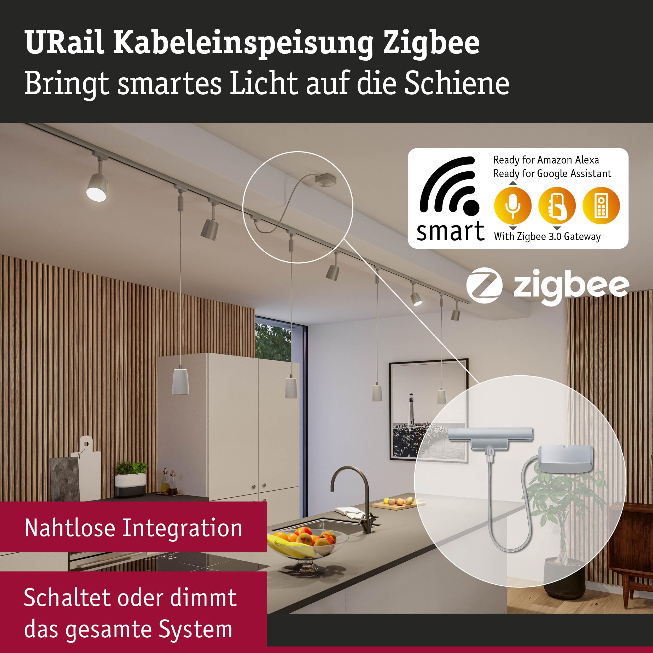 Paulmann URail Kabeleinspeisung Zigbee 1m 100W