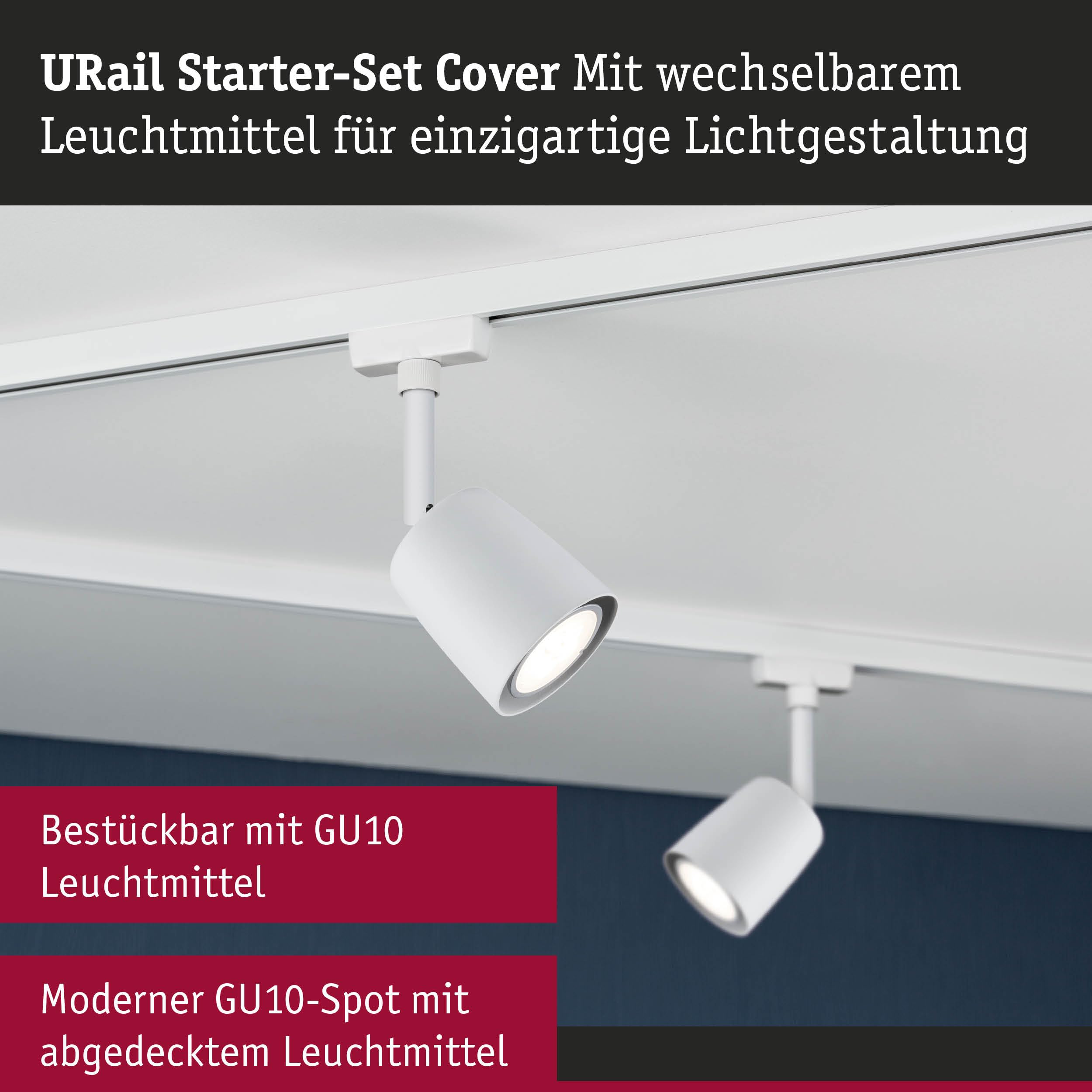Paulmann URail 5246 Schienenspot Cover Starterset GU10 Weiß