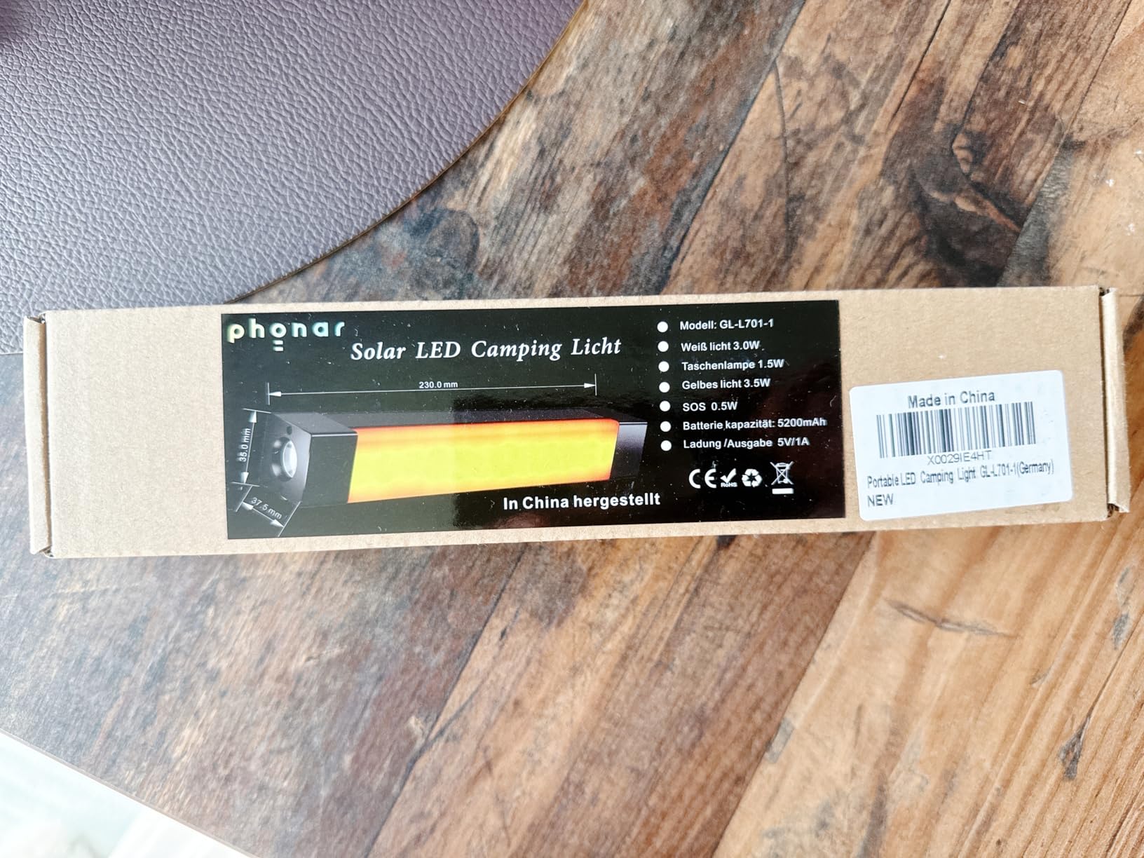 Phonar Solar Campinglaterne 1500 lm USB-C Powerbank
