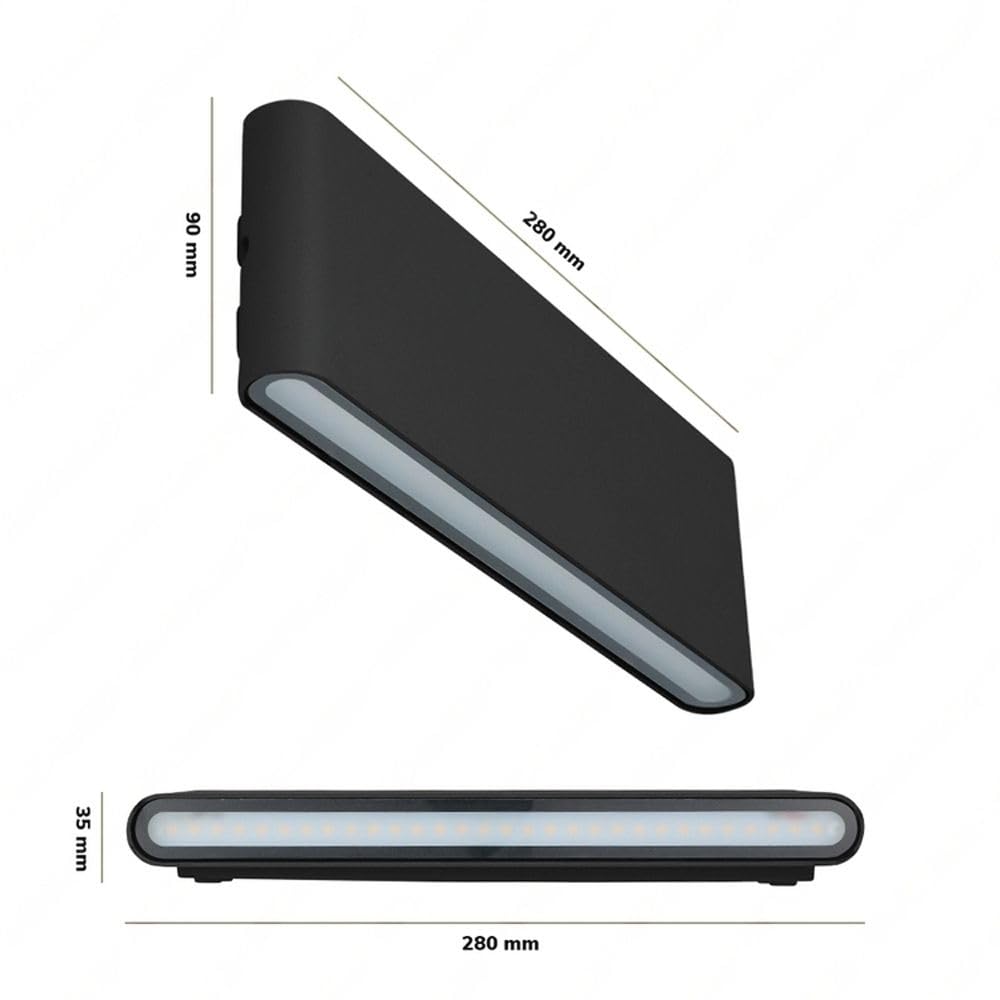 Hoftronic Dallas XL Wandleuchte Up Down schwarz 24W 3000K