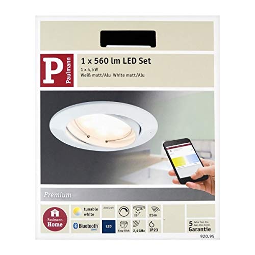 Paulmann 92095 Coin Einbauleuchte LED Weiß Bluetooth