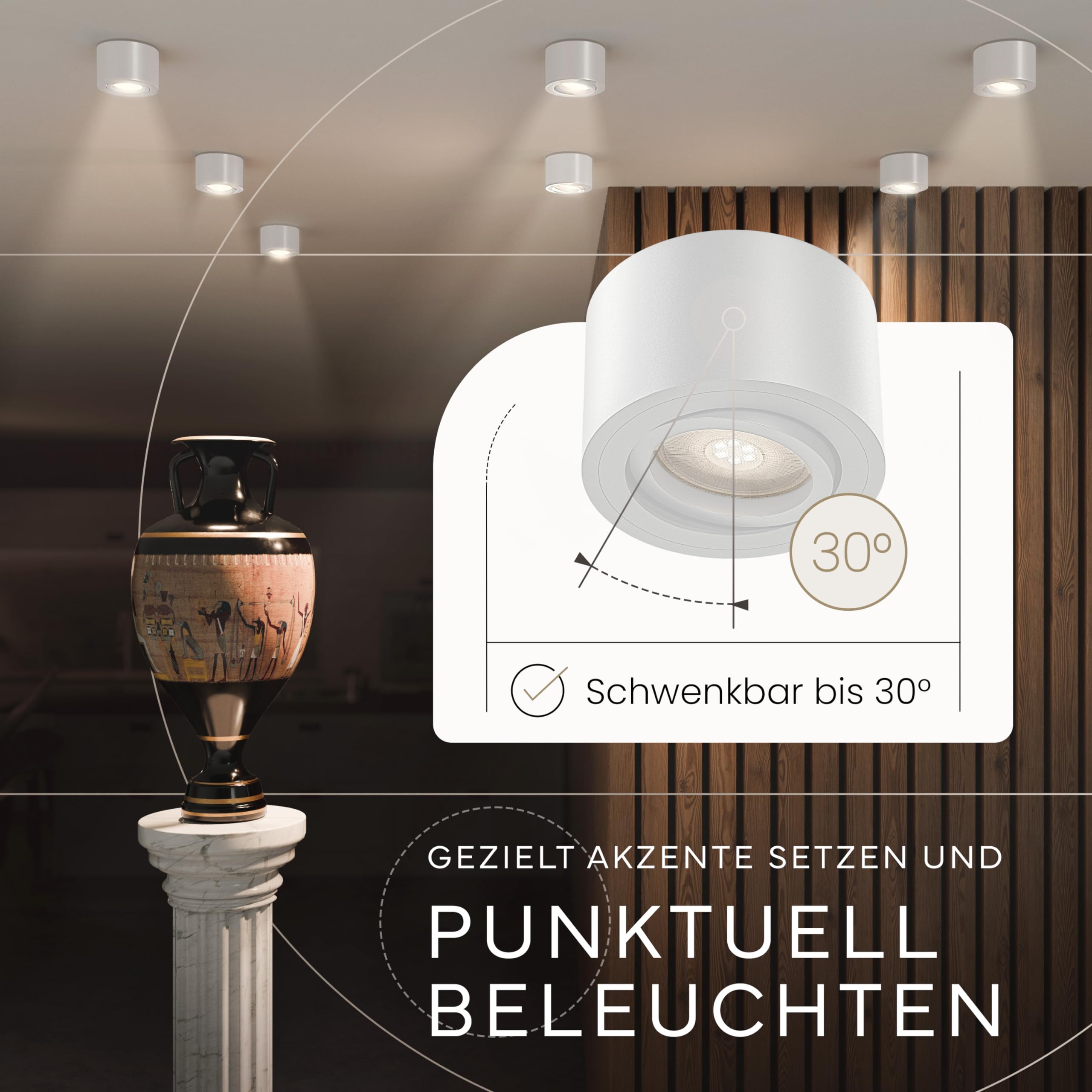 MATO Aufbaustrahler weiß flach schwenkbar 1 Stück