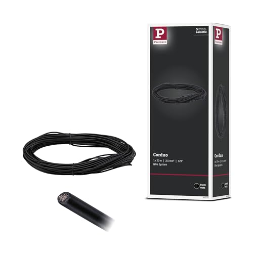 Paulmann Corduo 94593 Spannseil 20m Schwarz isoliert Zubehör