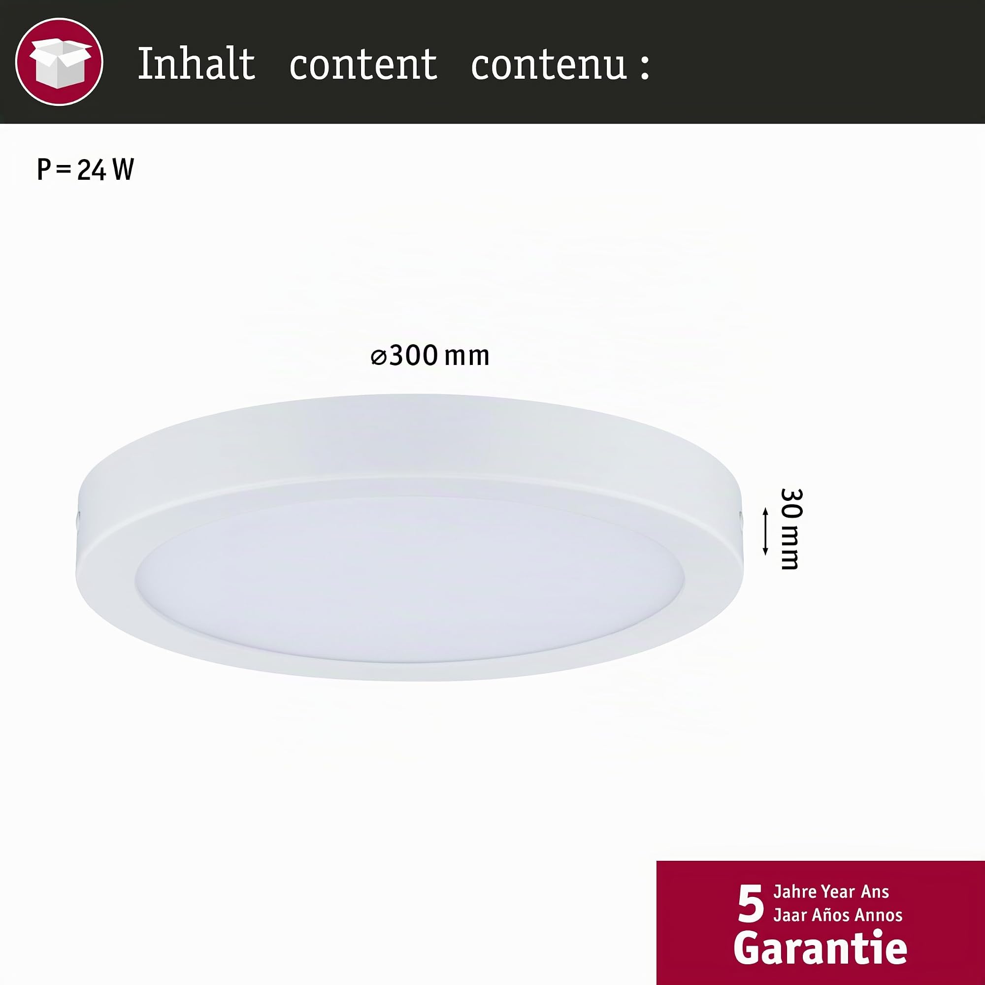 Paulmann Abia 708.99 LED Panel Deckenleuchte Ø300 Weiß