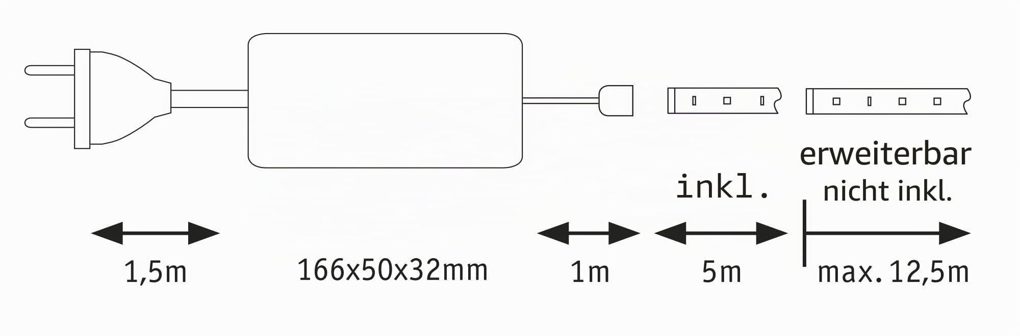 Paulmann MaxLED 500 Basisset LED Strip Silber