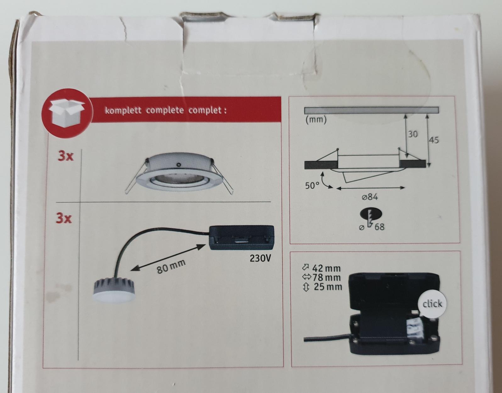 Paulmann Premium Coin Slim Einbauspot 3er-Set dimmbar