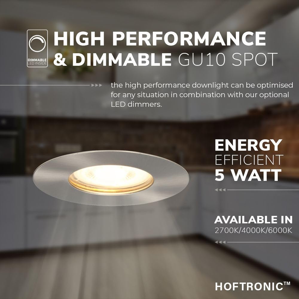 Hoftronic LED Einbaustrahler Edelstahl 6er 6000K IP64