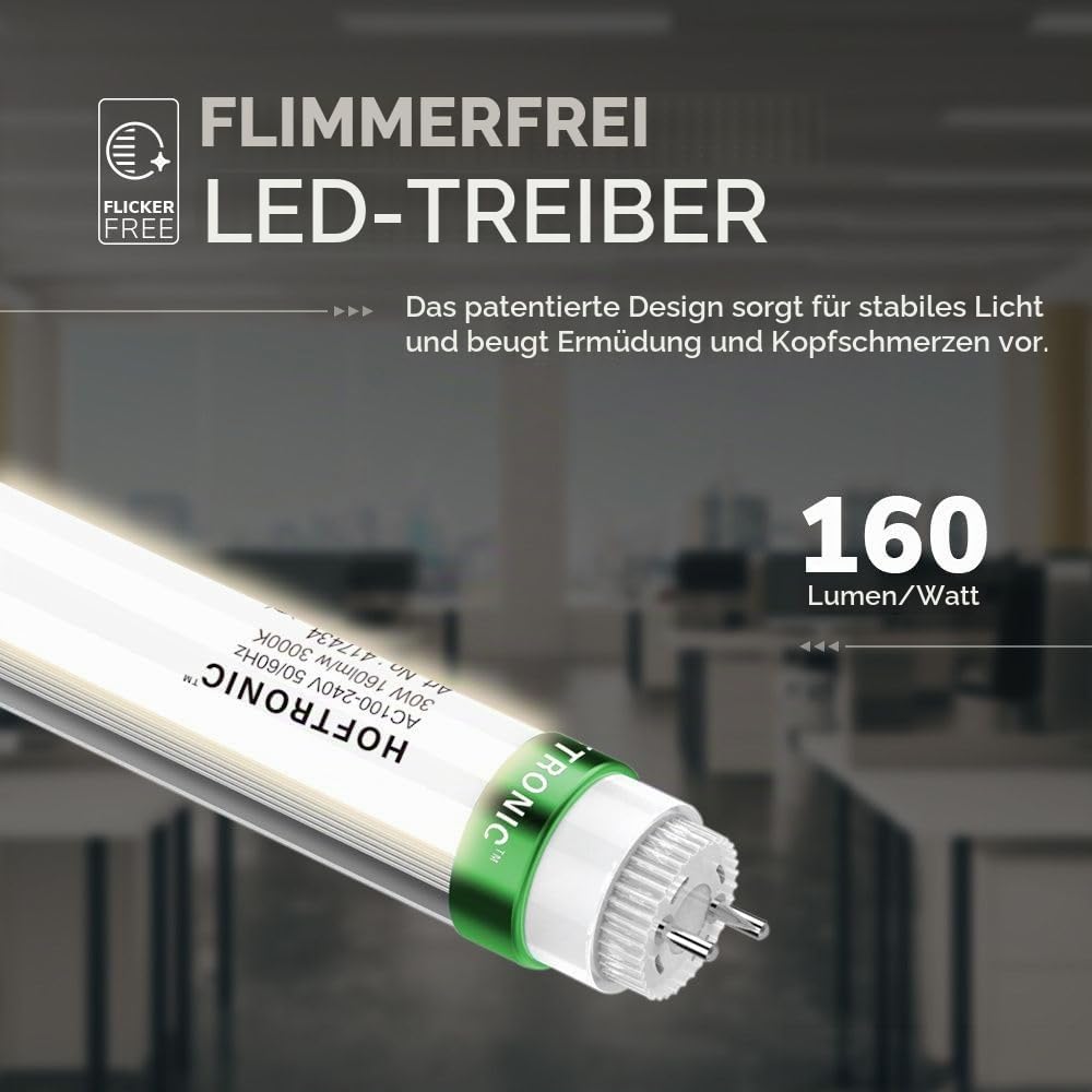 Hoftronic LED-Röhre T8 G13 150cm 30W warmweiß 3000K