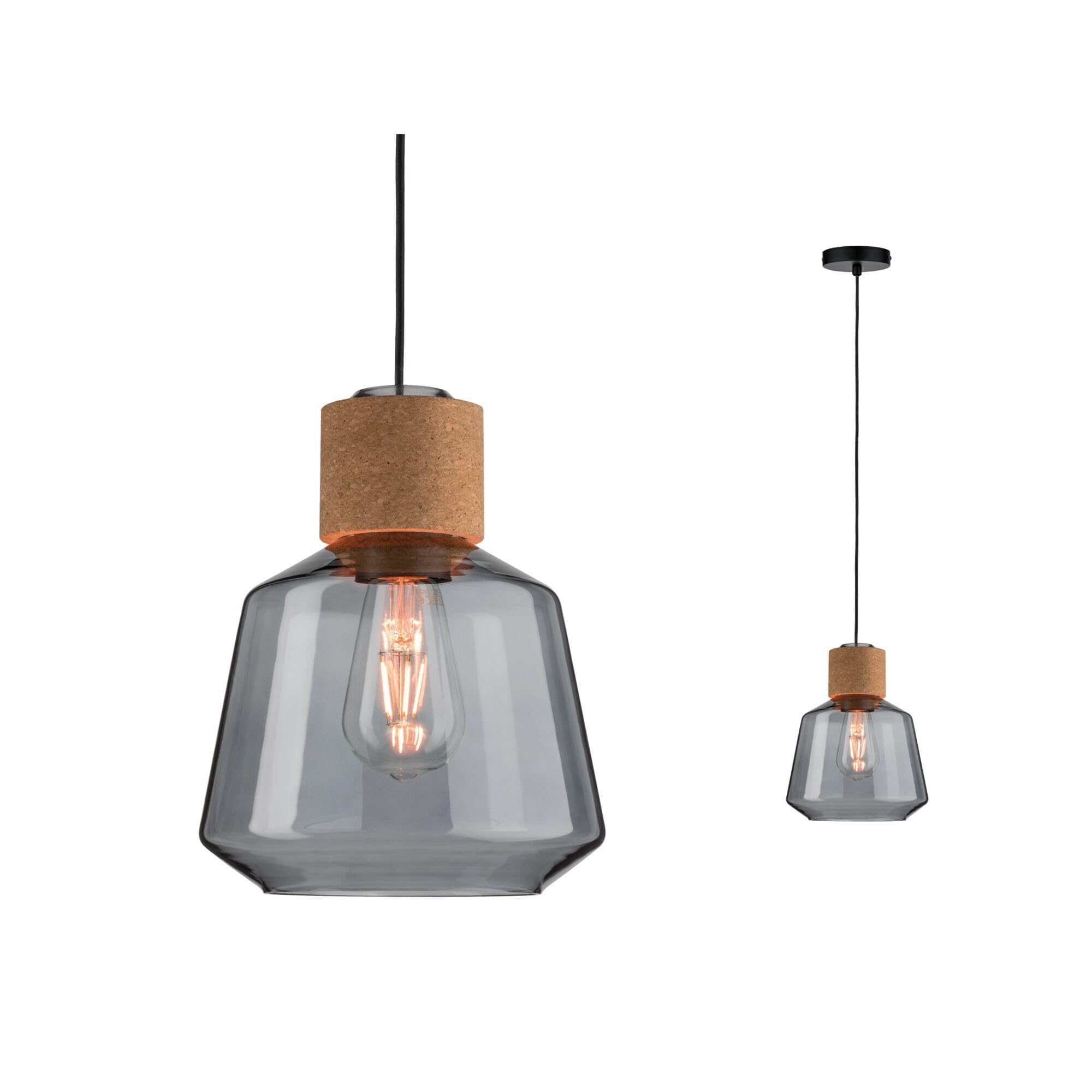 Paulmann Neordic Elia 79739 Pendelleuchte Rauchglas Kork