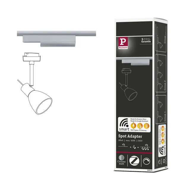 Paulmann URail 96893 Schienenadapter Zigbee Chrom matt