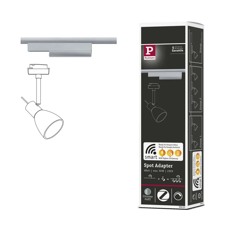 Paulmann URail 96893 Schienenadapter Zigbee Chrom matt