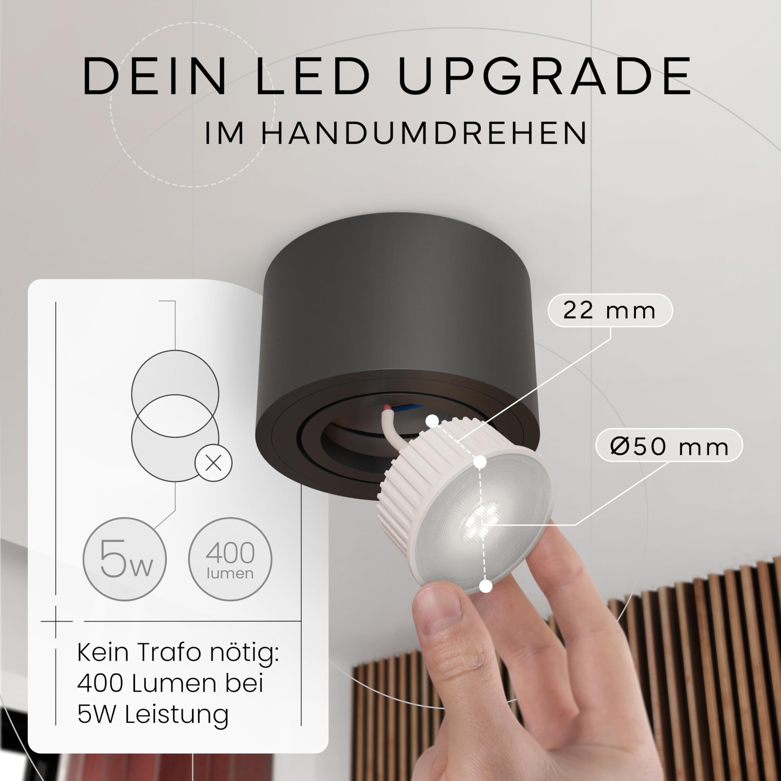MATO LED Modul 230V 5W GU10 Ersatz 470lm 4000K 3er Pack