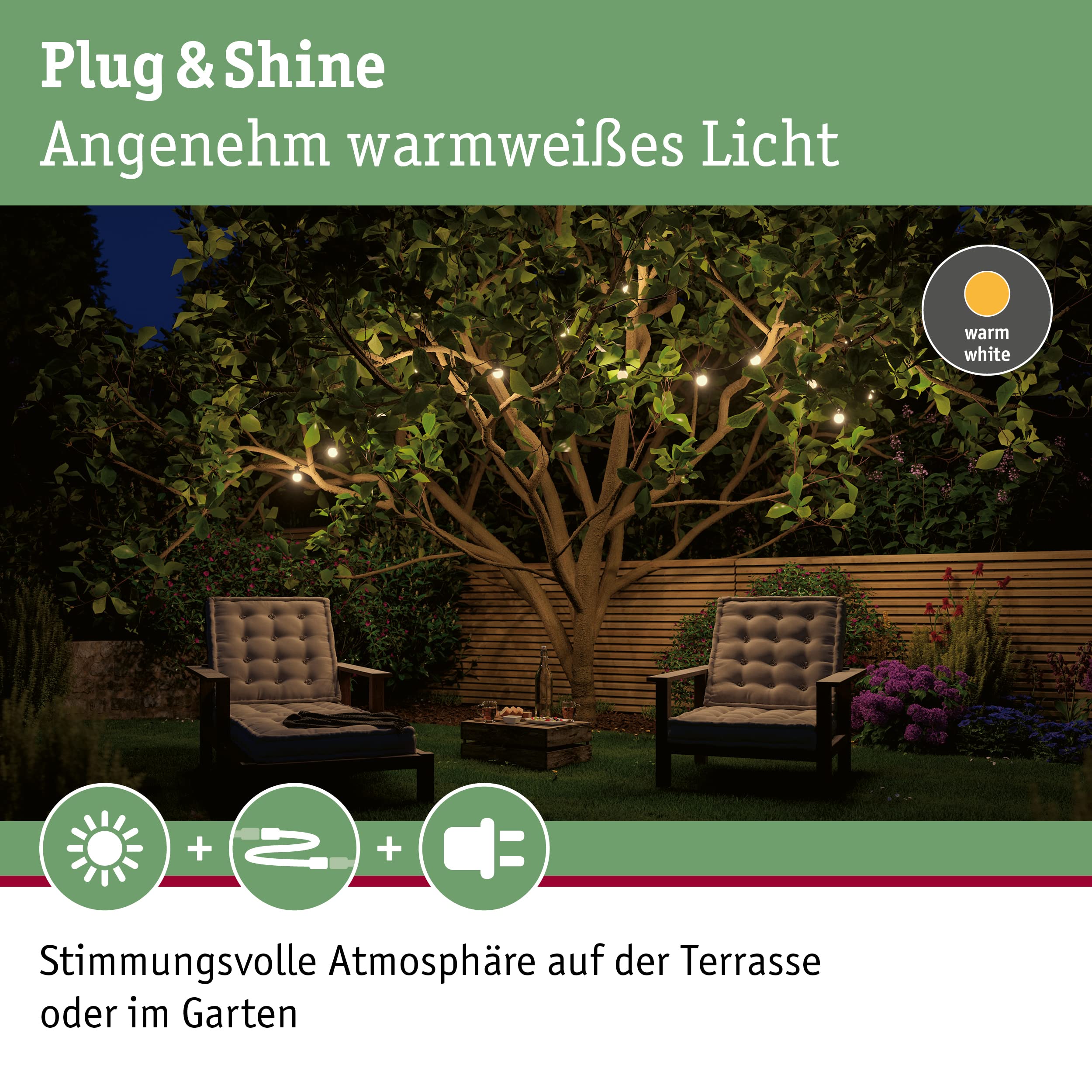 Paulmann Plug & Shine 94165 Lichterkette warmweiß