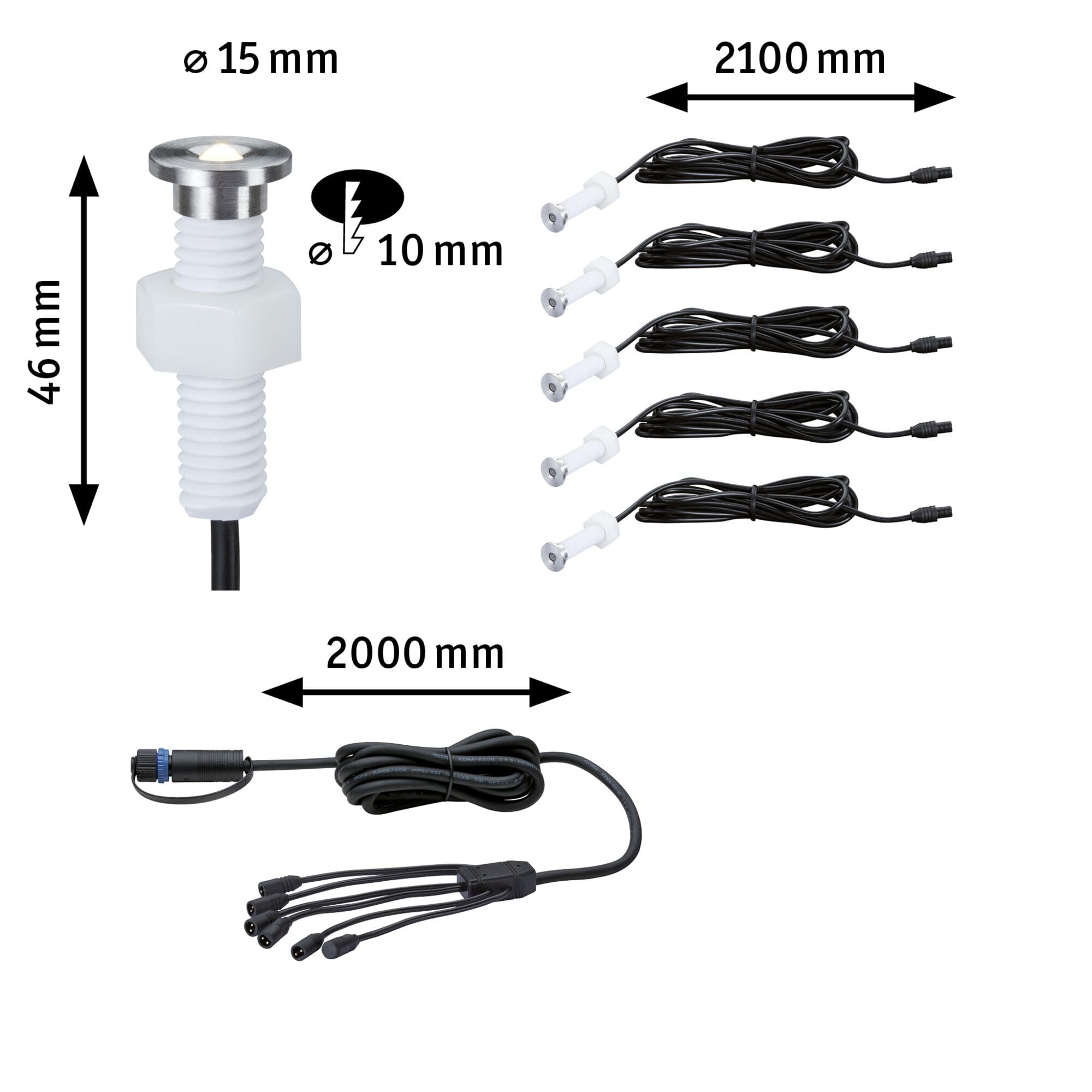 Paulmann Plug & Shine MicroPen II 93694 Einbauleuchte 5er Edelstahl