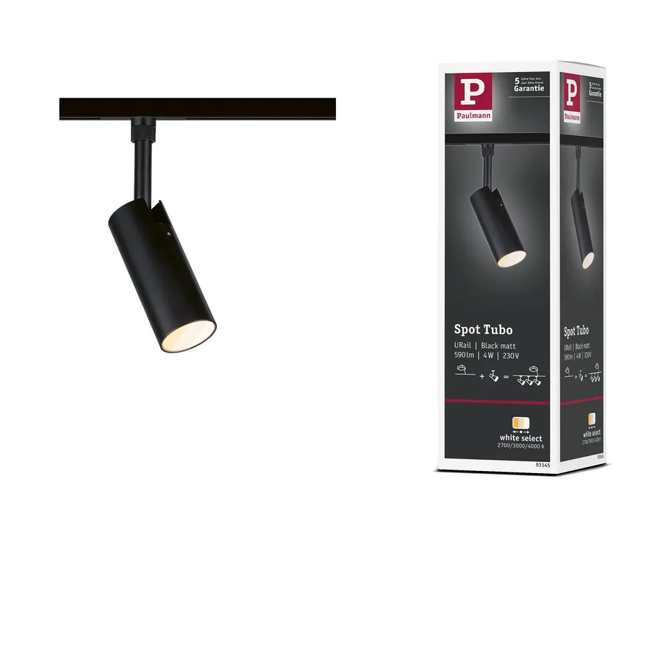 Paulmann URail Tubo Schienenspot 4W schwarz matt
