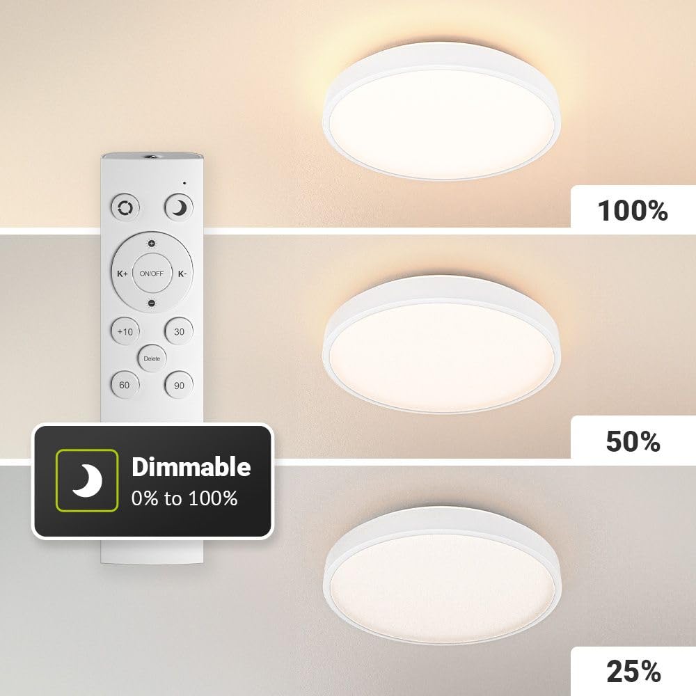 Hoftronic LED Deckenleuchte Weiß 35 cm IP44 dimmbar