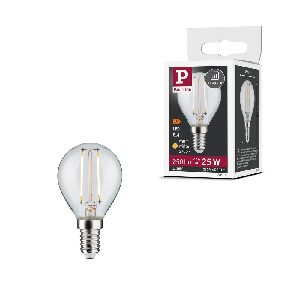 Paulmann LED Tropfen E14 2,5W klar 2700K einzeln