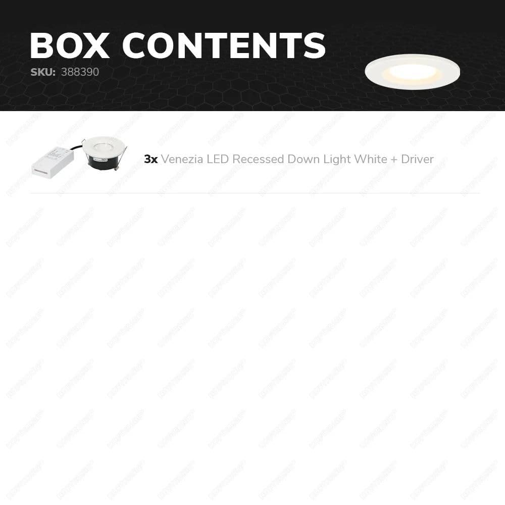 Hoftronic Venezia LED Einbaustrahler weiß 3er Set IP65