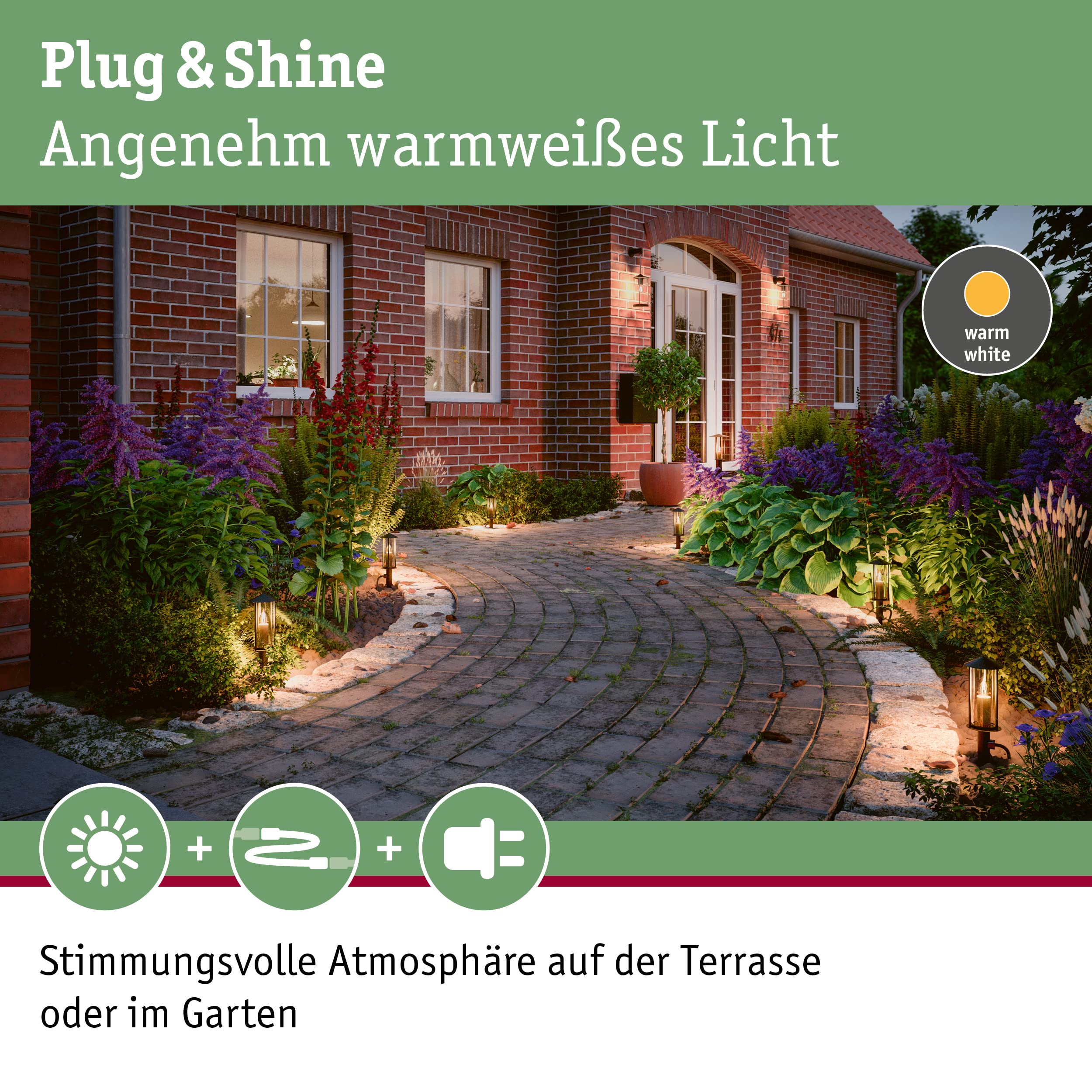 Paulmann Plug&Shine 94322 Poller Classic 50cm IP44 3000K