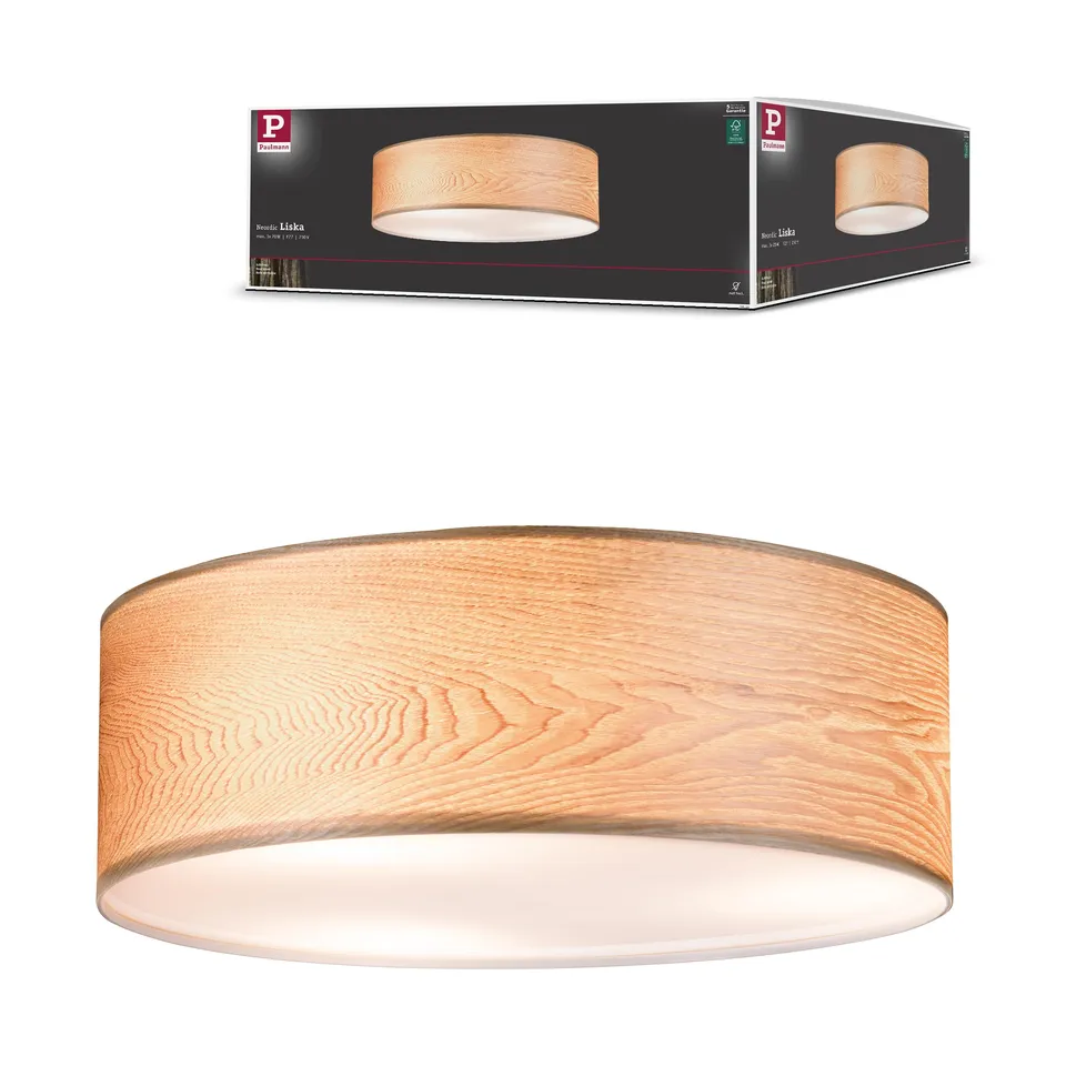 Paulmann Neordic Liska 79650 Deckenleuchte E27 Holz 3-flammig