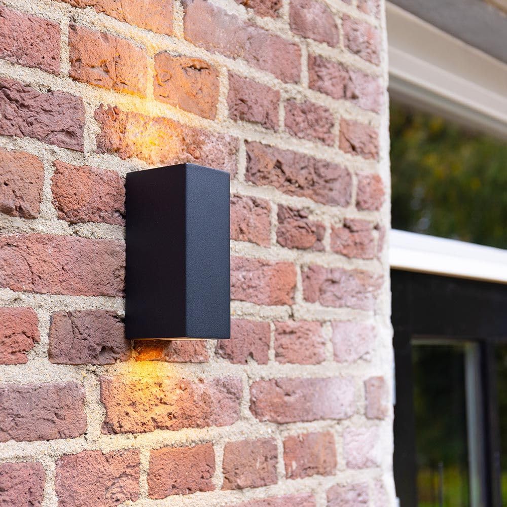Hoftronic Selma Außenwandleuchte schwarz IP65 2xGU10
