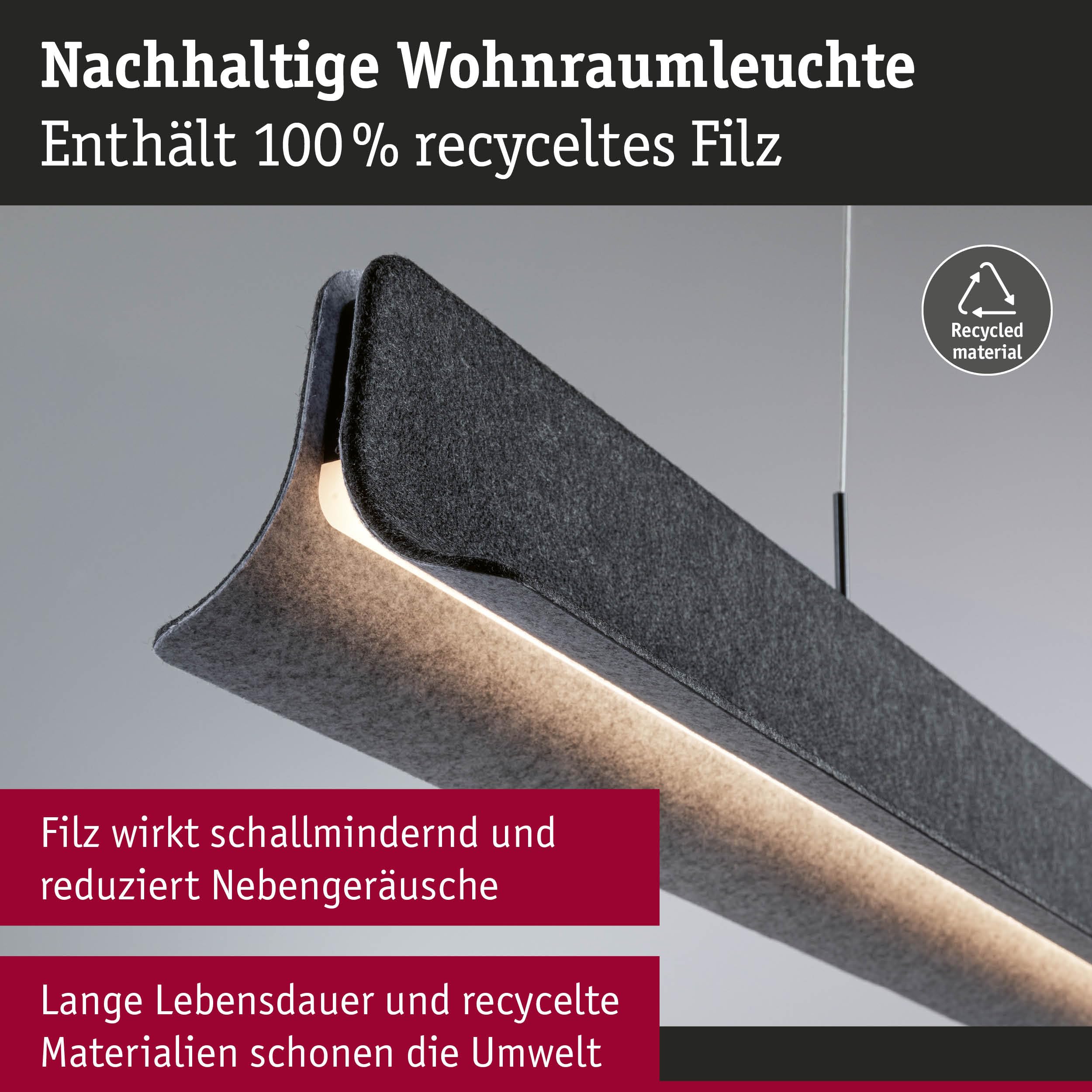 Paulmann Noyan 79982 LED Pendelleuchte Anthrazit 100 cm