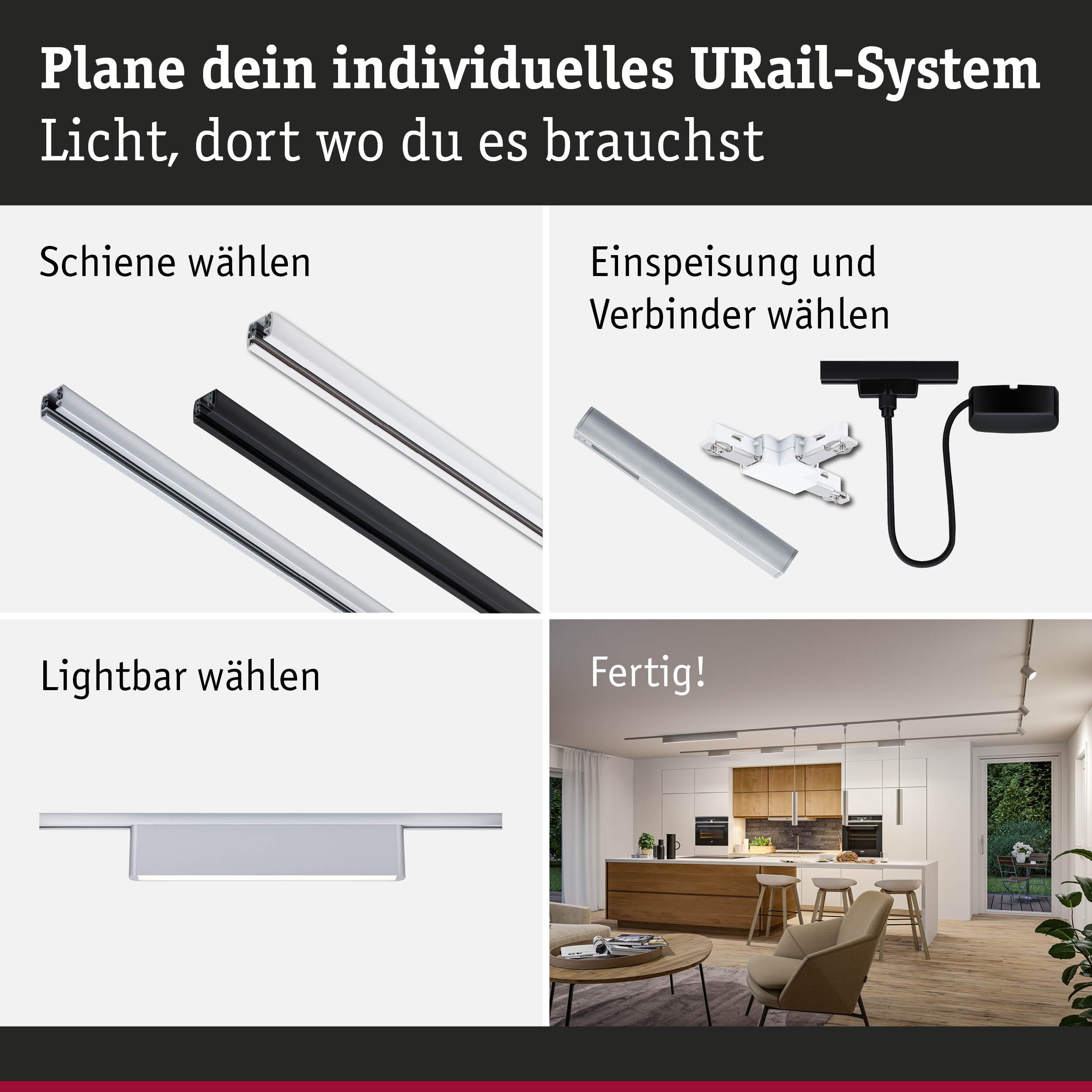Paulmann URail 95711 Lightbar Ceris chrom 3-Step-Dim