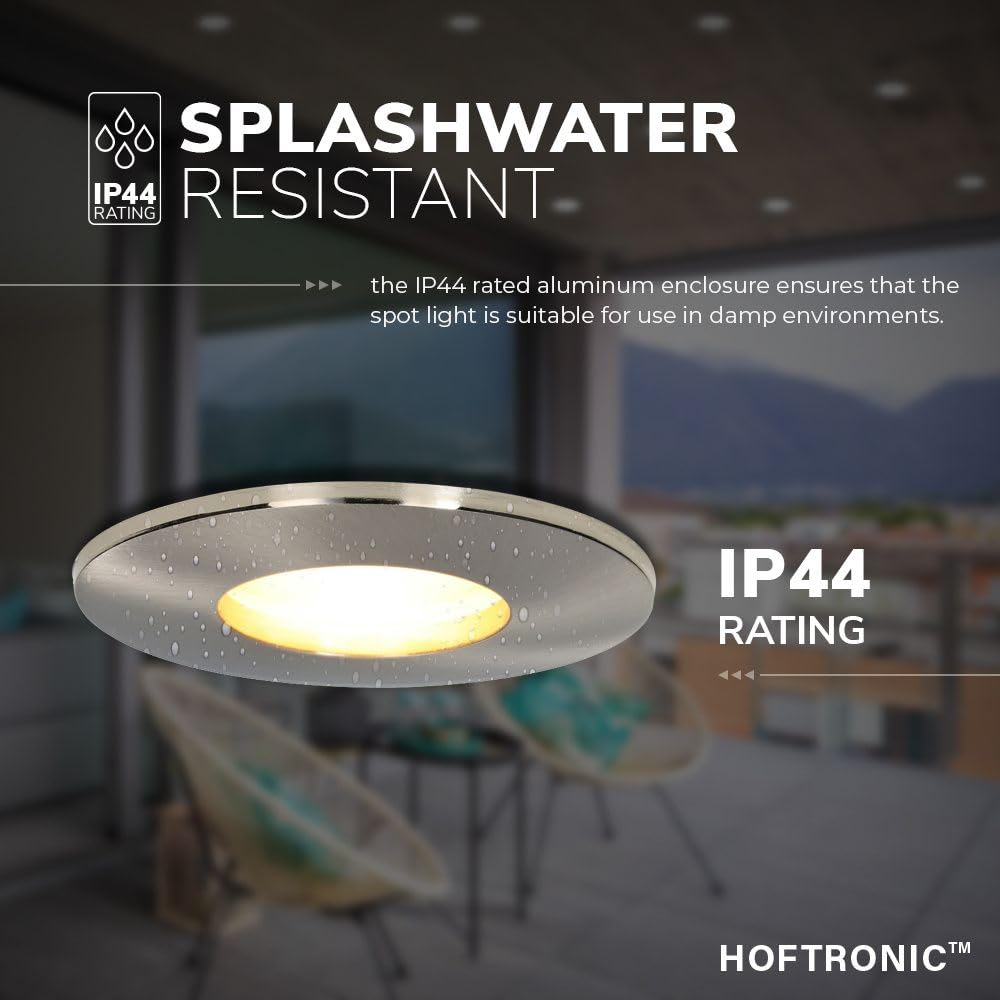 Hoftronic LED Einbaustrahler IP44 6er Set 6000K wasserdicht