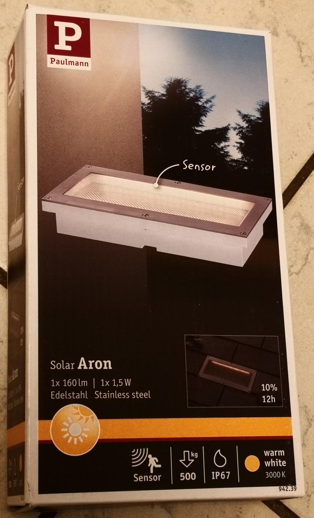 Paulmann Aron 94238 Solar Bodeneinbauleuchte 10x10cm IP67