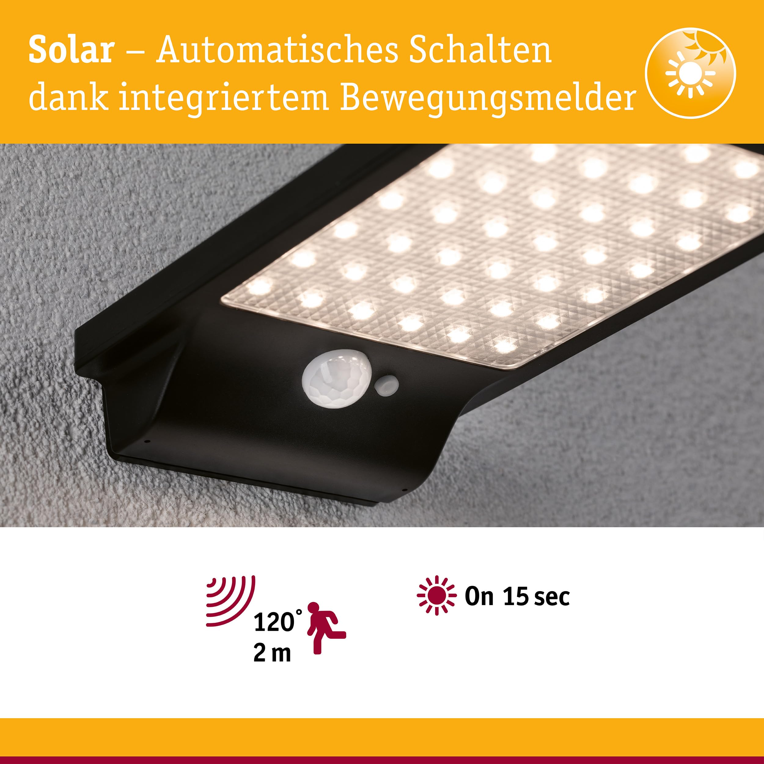 Paulmann Solveig 95393 Solar-Wandleuchte schwarz 3000 K
